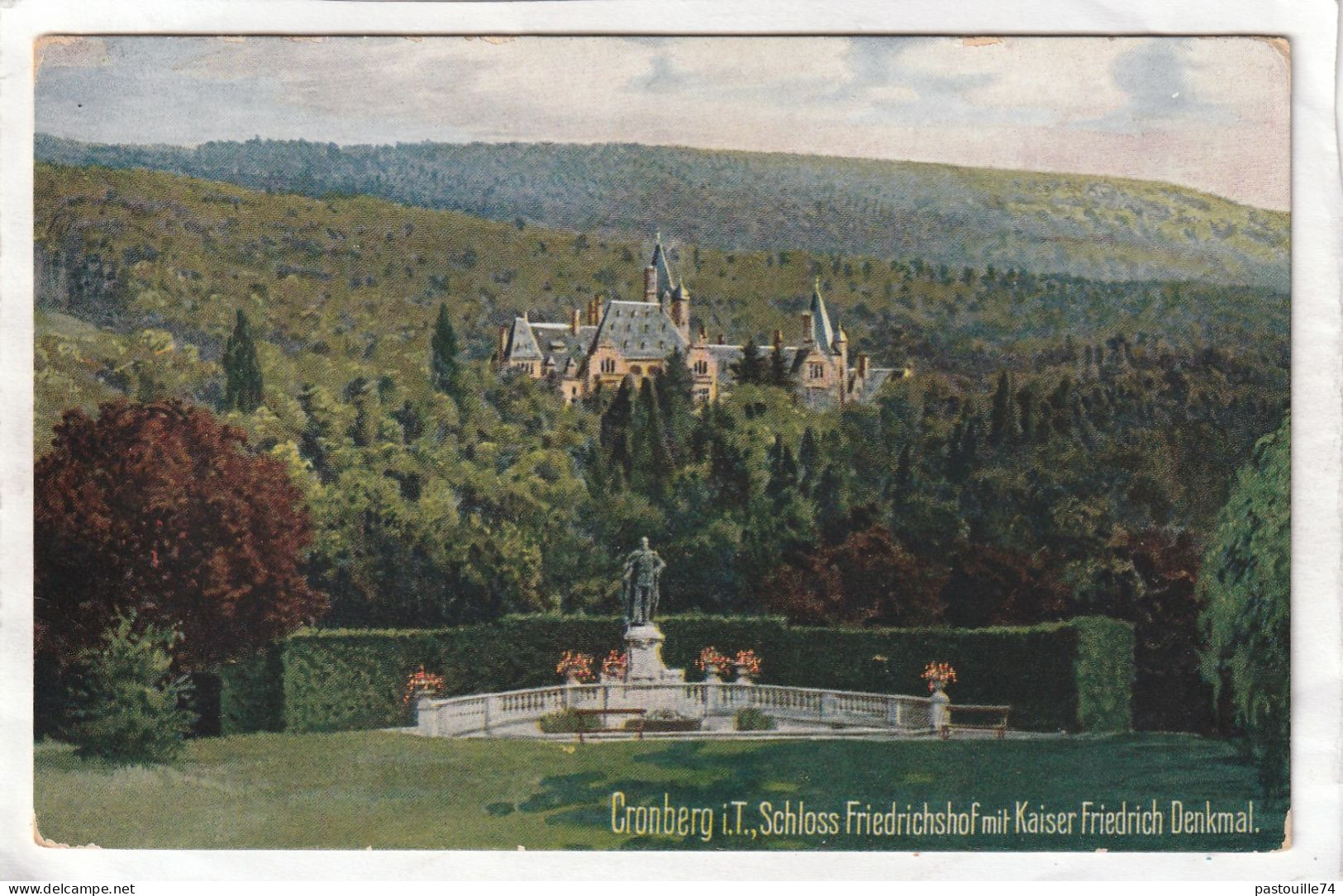 CPA :  14 X 9  -  Cronberg I.T., Schloss Friedrichshof Mit Kaiser Friedrich Denkmal - Kronberg