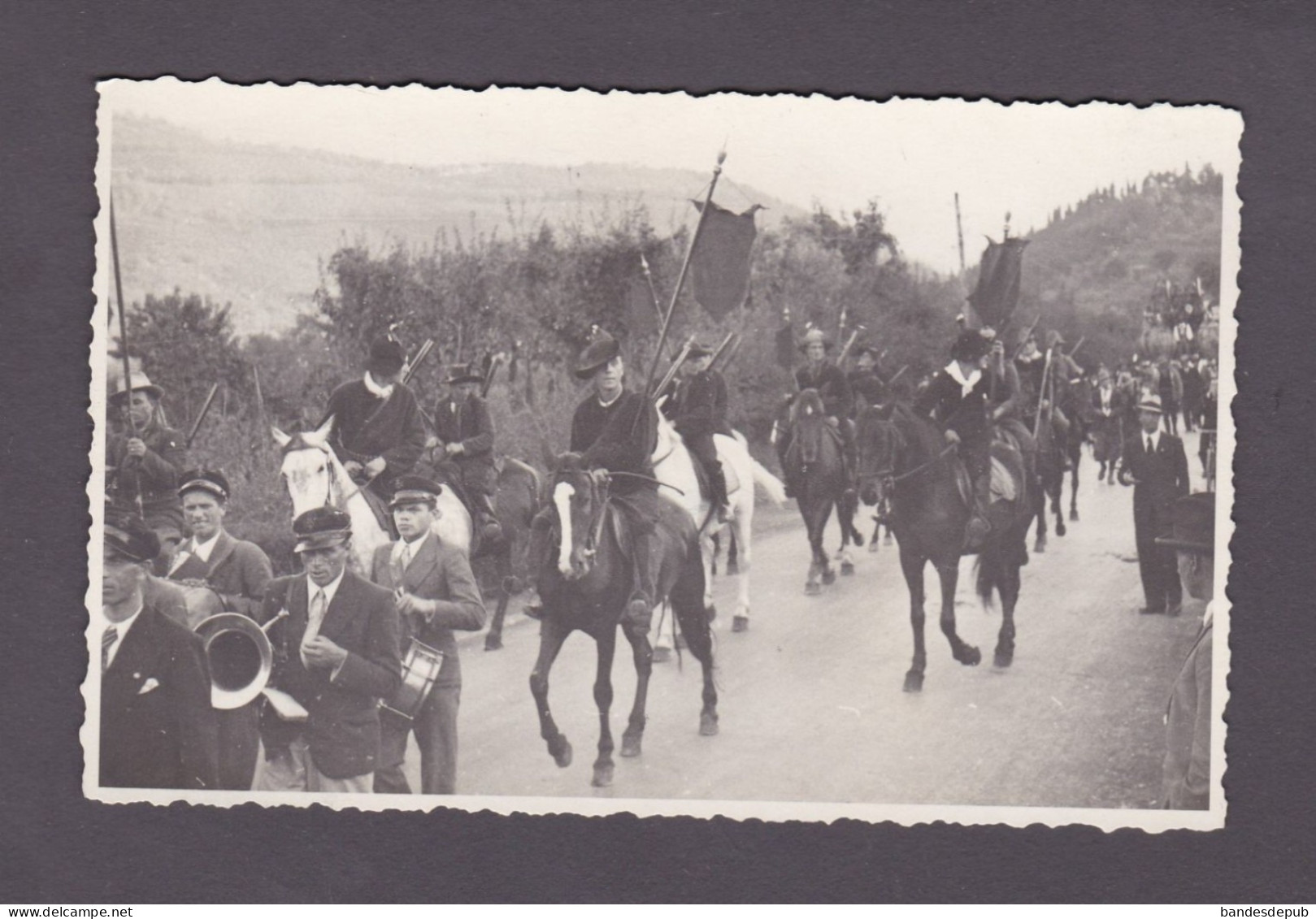 Carte Photo  Festa Dell' UVA Vaiano ( Personnages Costumés Chasseurs à Cheval  Cacciatori A Cavalo Musique   58527) - Prato