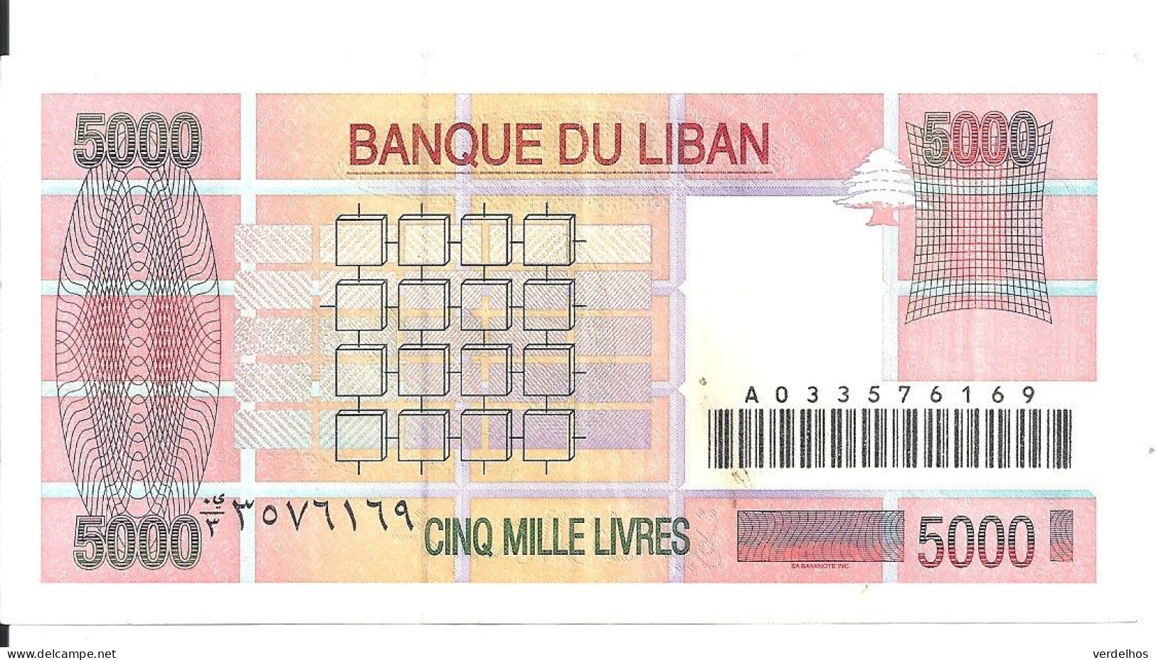 LIBAN 5000 LIVRES 1999 XF++ P 75 - Libano