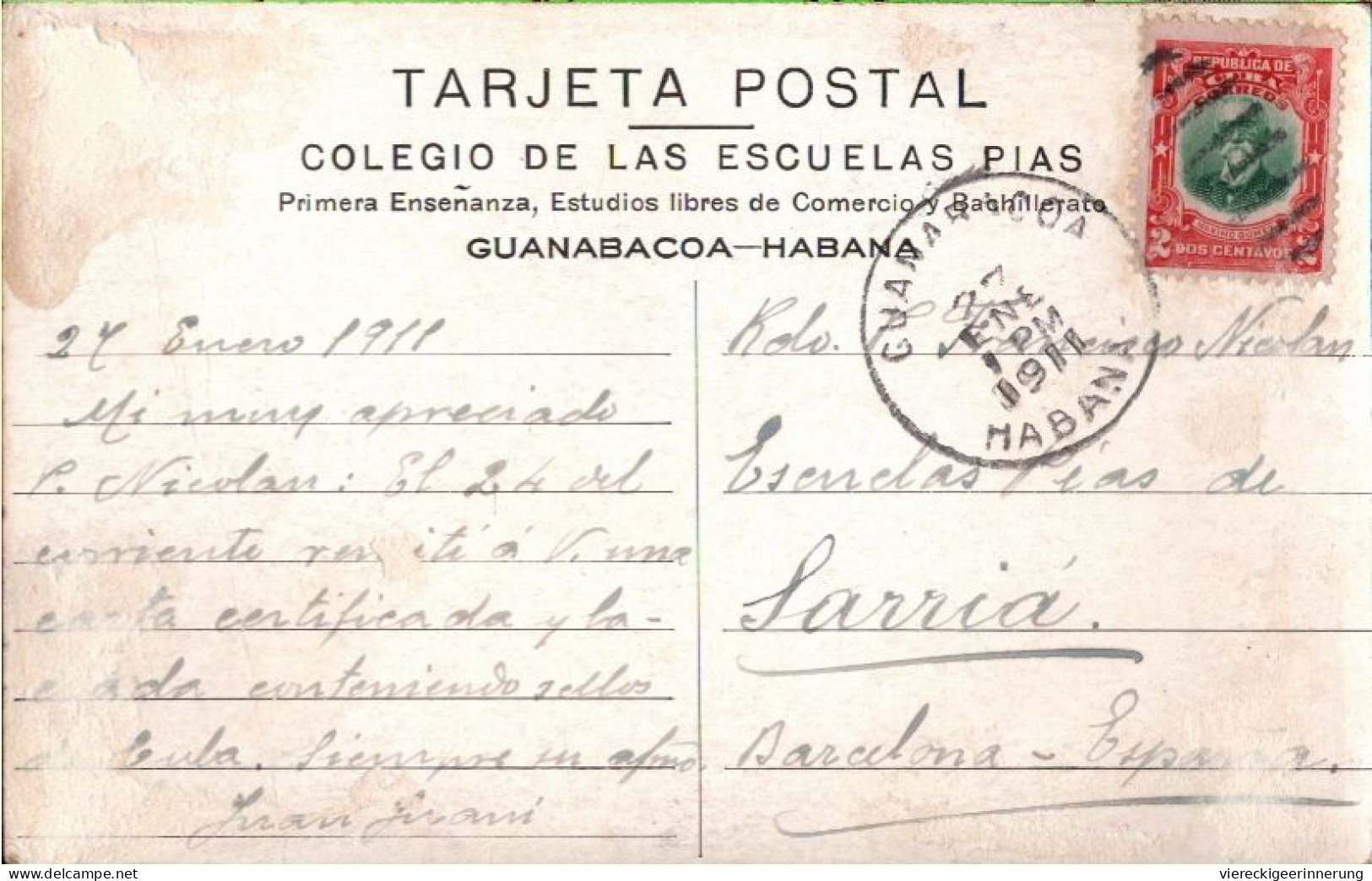 ! Alte Ansichtskarte Kuba, Cuba, Guanabacoa Habana, Church, 1911 - Cuba
