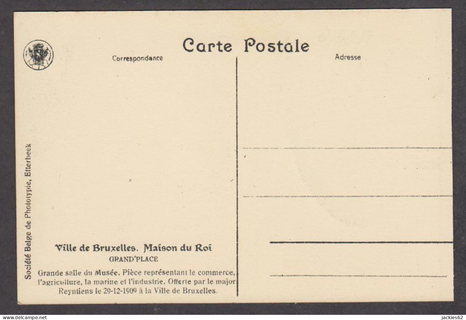 089291/ BRUXELLES, Maison Du Roi, *Pièce Représentant Le Commerce, L'agriculture, La Marine Et L'industrie* - Museos