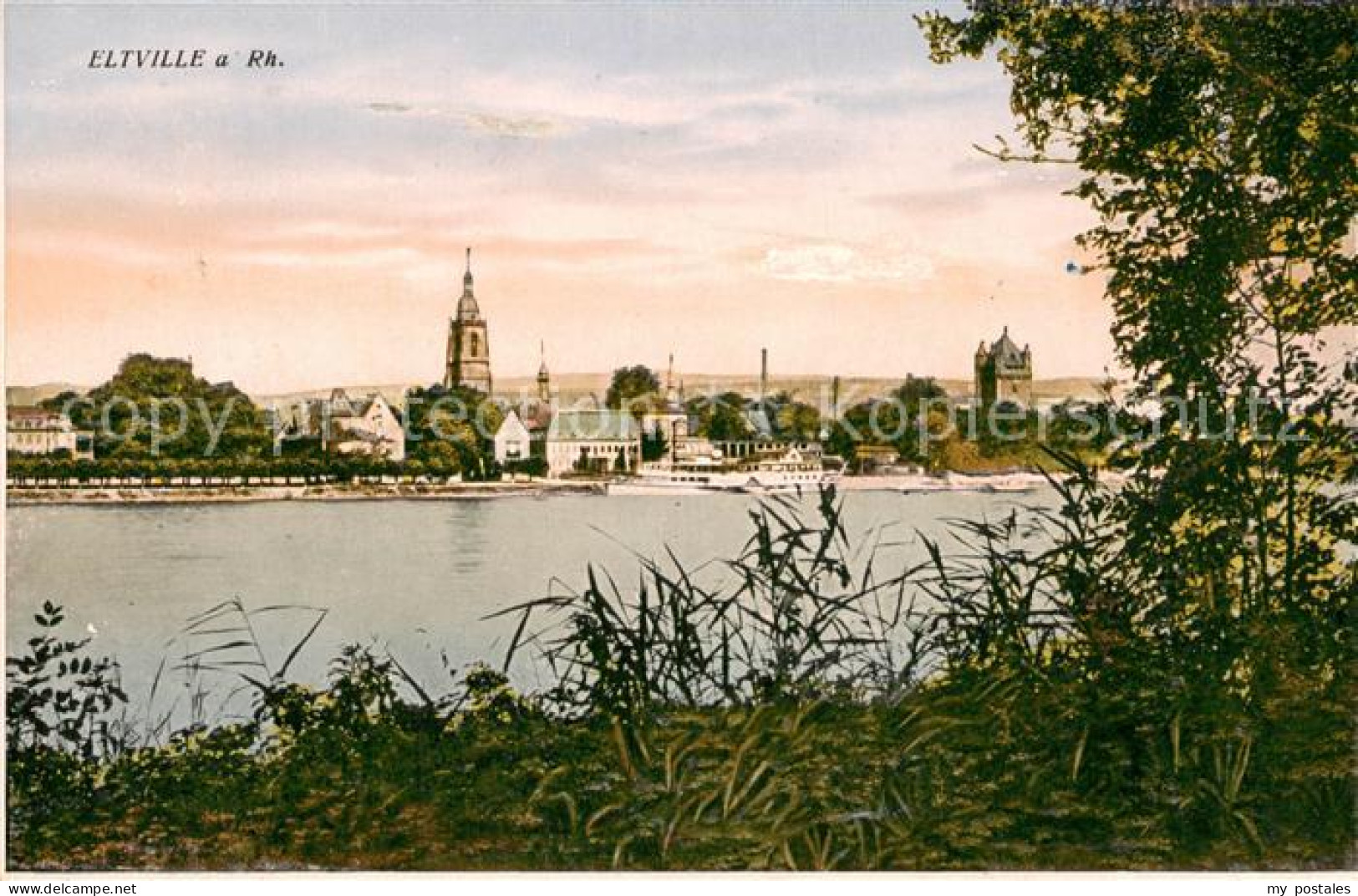 73697224 Eltville Rhein Uferpartie Am Rhein Blick Zur Stadt Eltville Rhein - Eltville