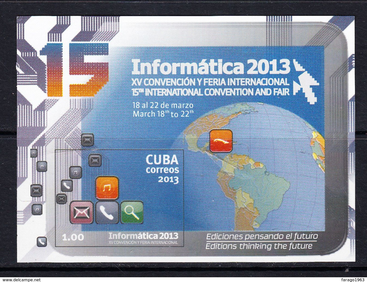 2013 Cuba Information Technology Computers Complete  Souvenir Sheet MNH - Unused Stamps