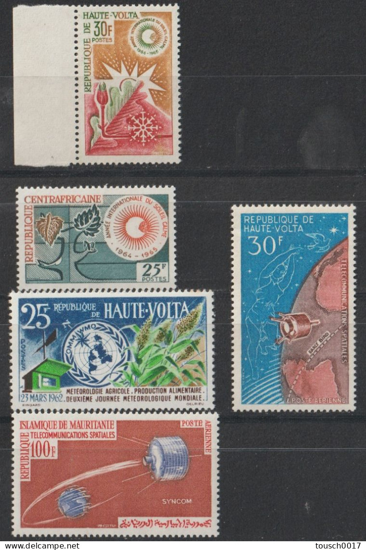 Lot Timbres Haute Volta , Rep. Centraficaine , Mauritanie Poste Aérienne , Télécommunications Spatiales ... - Autres - Afrique