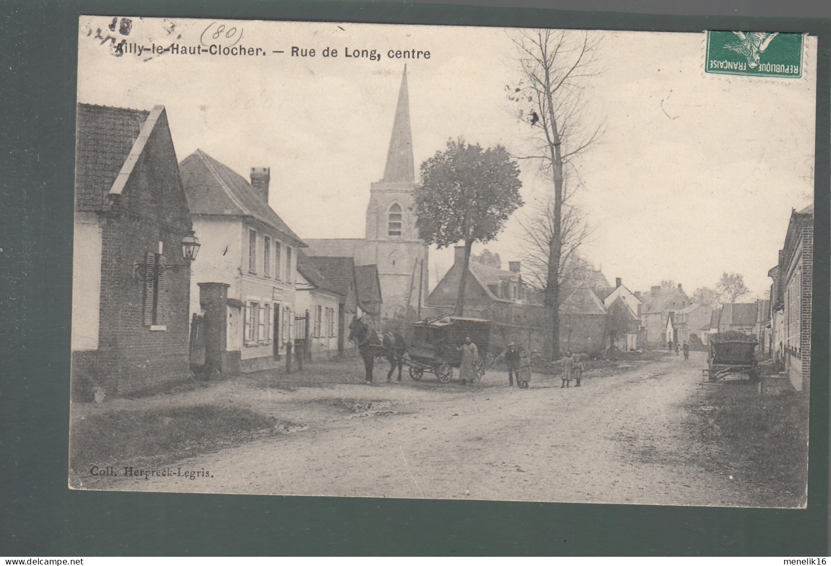 CP - 80 - Ailly-le-Haut-Clocher - Rue De Long - Centre - Ailly Le Haut Clocher