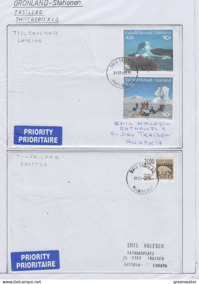 Greenland Station Tasiilaq / Thiiererilaaq 2 Covers (GB187) - Estaciones Científicas Y Estaciones Del Ártico A La Deriva