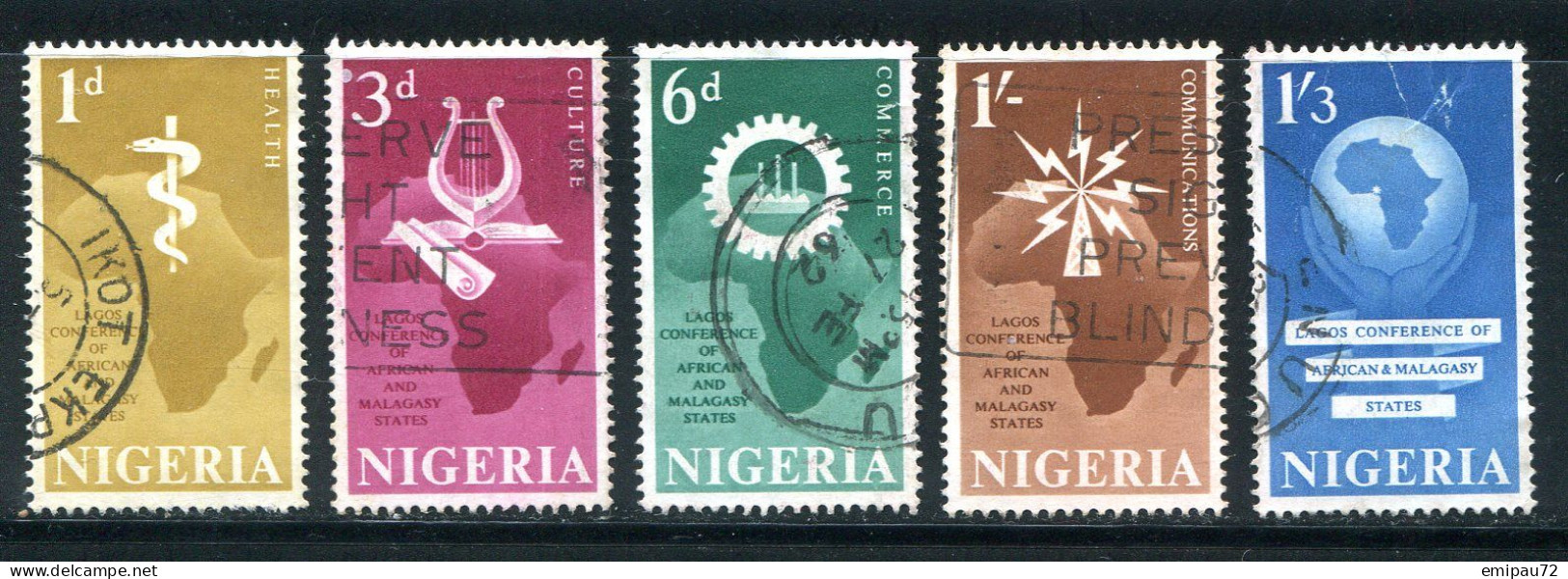 NIGERIA- Y&T N°119 à 123- Oblitérés - Nigeria (1961-...)