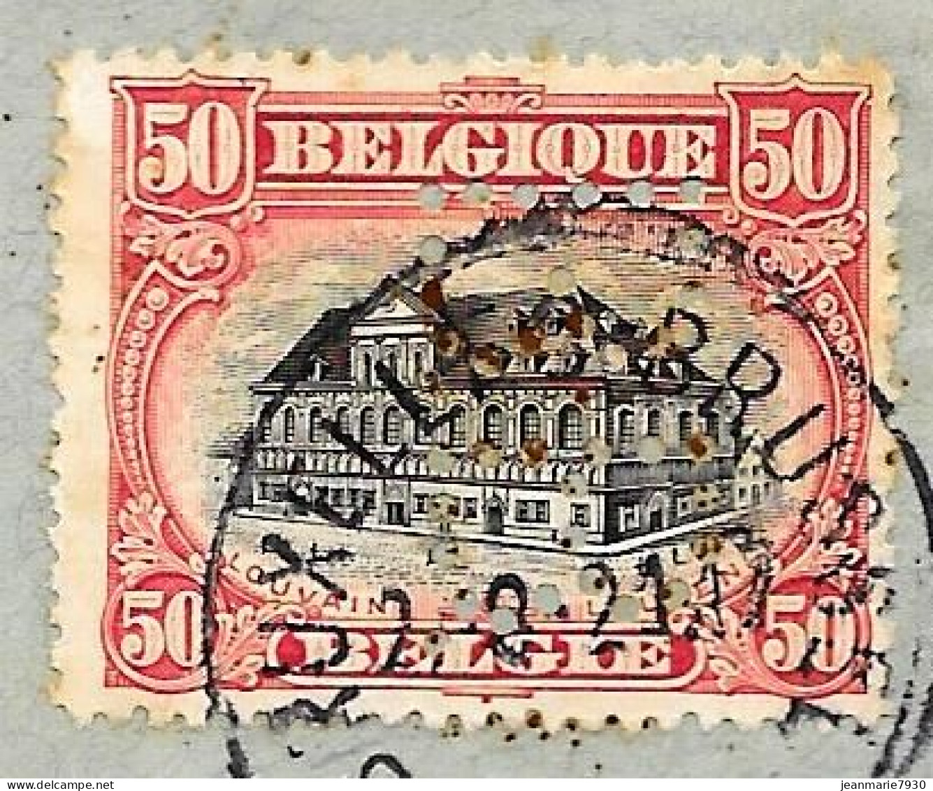 1C428- BELGIQUE-PERFINS BB-LETTRE DE BRUXELLES DU 02/09/21 POUR SMYRNE-AU DOS CACHET TRESOR ET POSTE 528 DU 06/09/21 - 1909-34