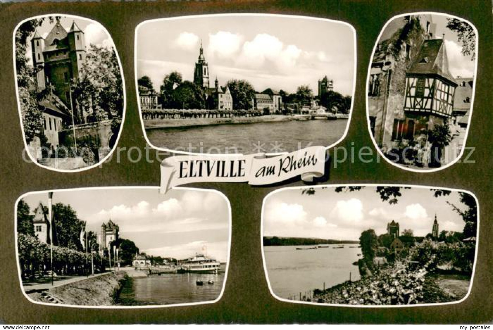 73696774 Eltville Rhein Gaststaette Cafe Rheinhalle Rheinfaehre Burg Erker Fachw - Eltville