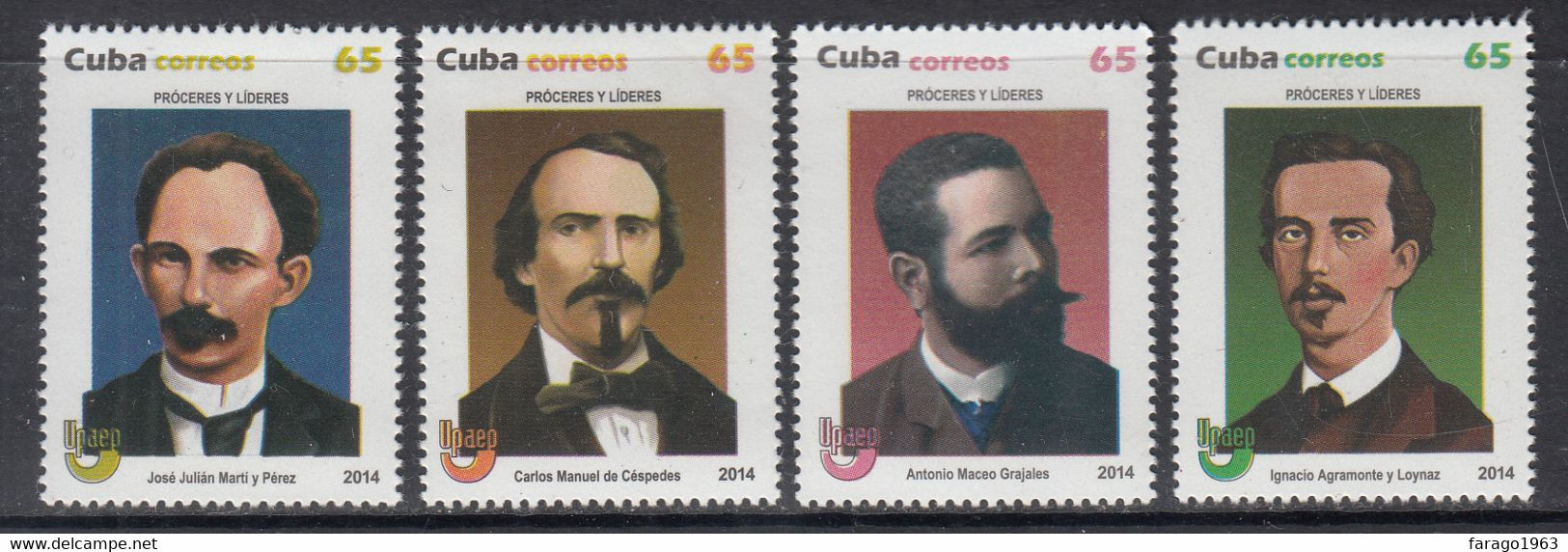 2014 Cuba Famous Men Independence  Complete Set Of 4 MNH - Ongebruikt