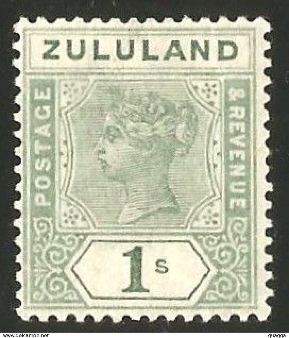 Zululand 1894. 1s Dull Green. SACC19*, SG 25*. - Zoulouland (1888-1902)