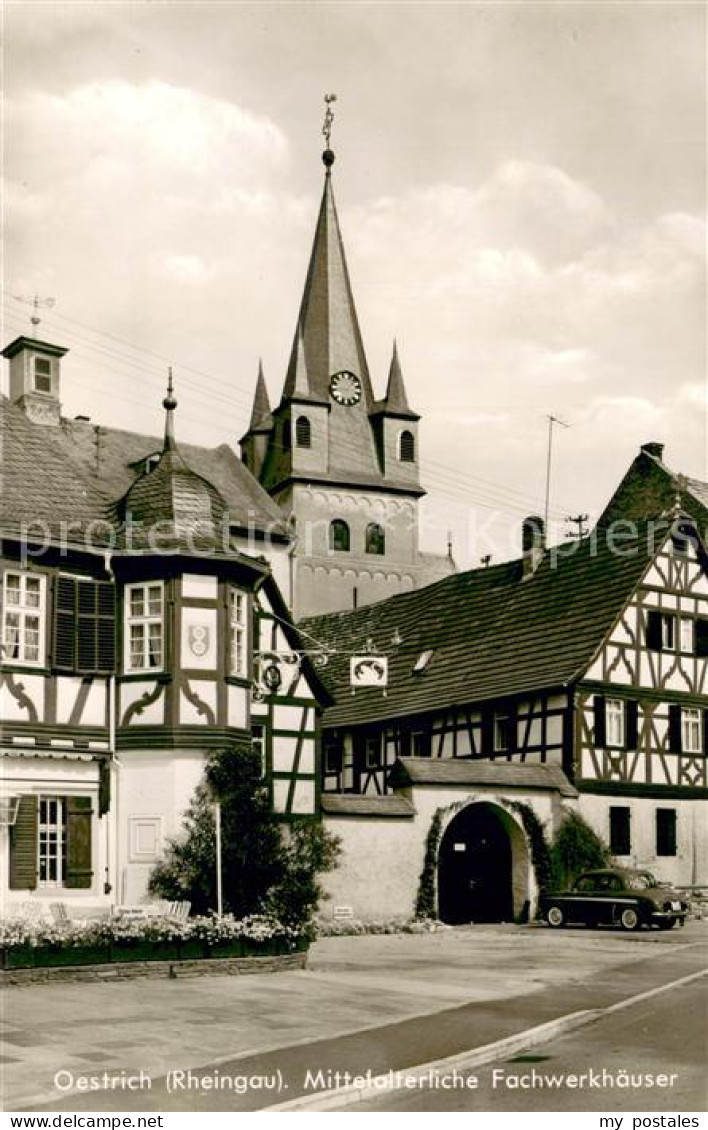 73696762 Oestrich-Winkel Mittelalterliche Fachwerkhaeuser Kirchturm Oestrich-Win - Oestrich-Winkel