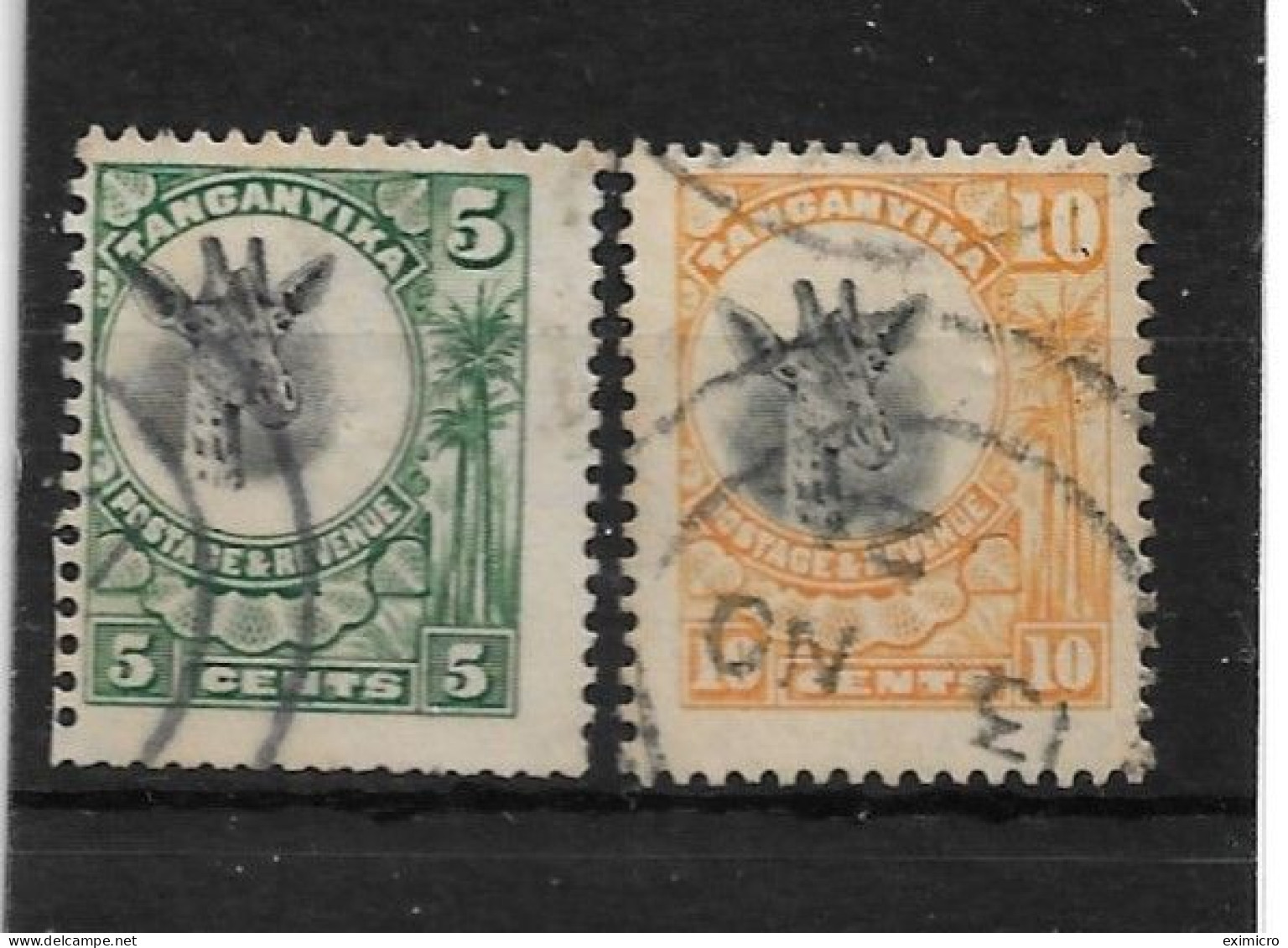 TANGANYIKA 1925 5c, 10c SG 89, 90 FINE USED - Tanganyika (...-1932)