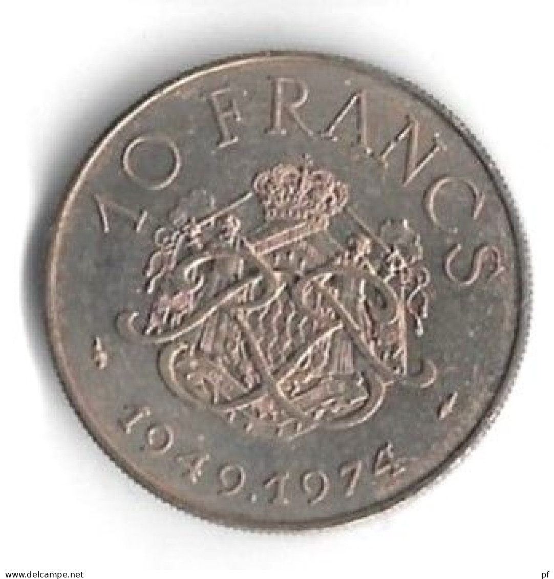 Monaco 10 Francs 1949 – 1974 , 25e Anniversaire De Règne , Rainier III, - Uncirculated