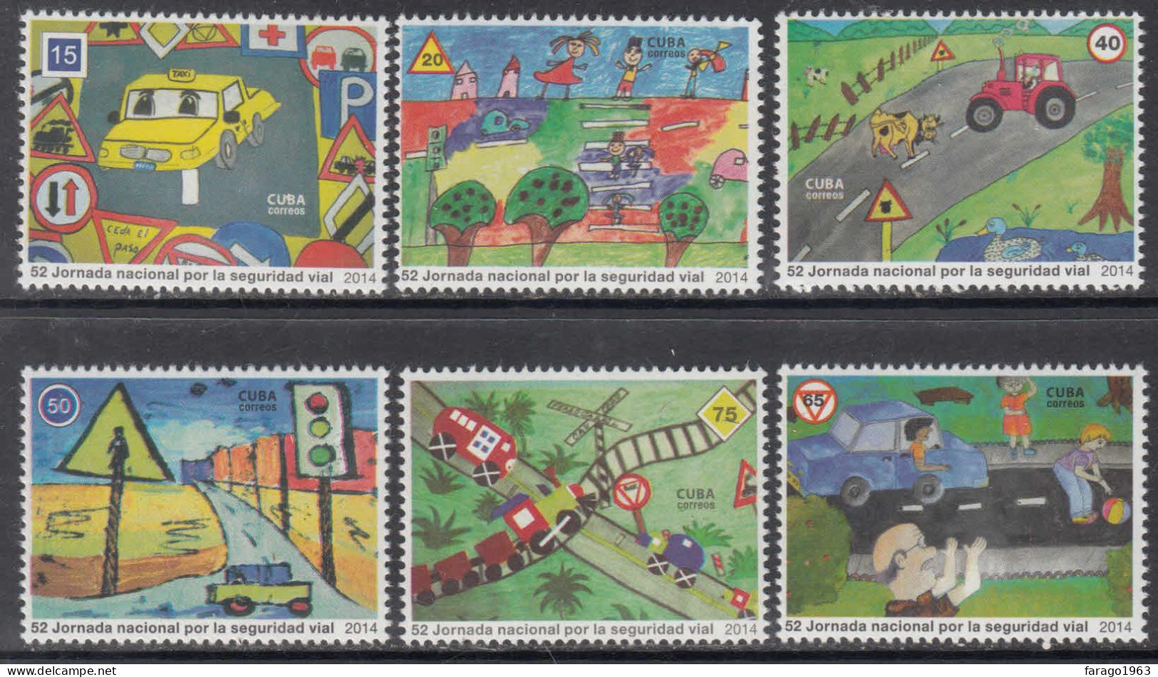 2014 Cuba National Road Safety Health Complete Set Of 6 MNH - Neufs