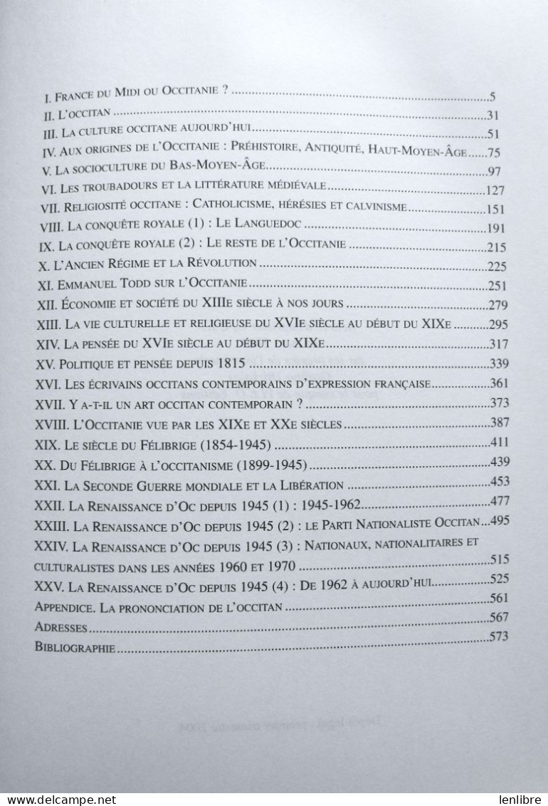 OCCITANIE, Histoire Politique et Culturelle. Pierre Lavelle. 2004.