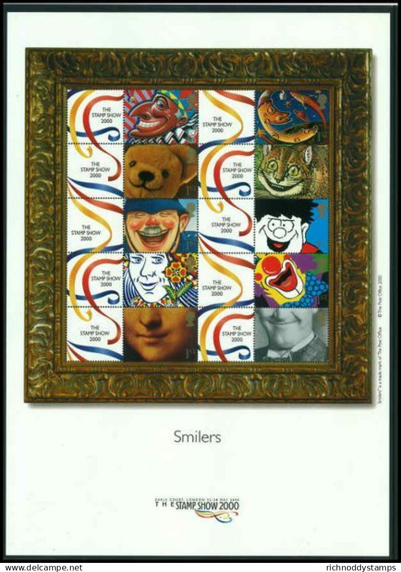 2000 Stamp Show Smilers Sheet Imprinted Post Office 2000 Unmounted Mint. - Francobolli Personalizzati