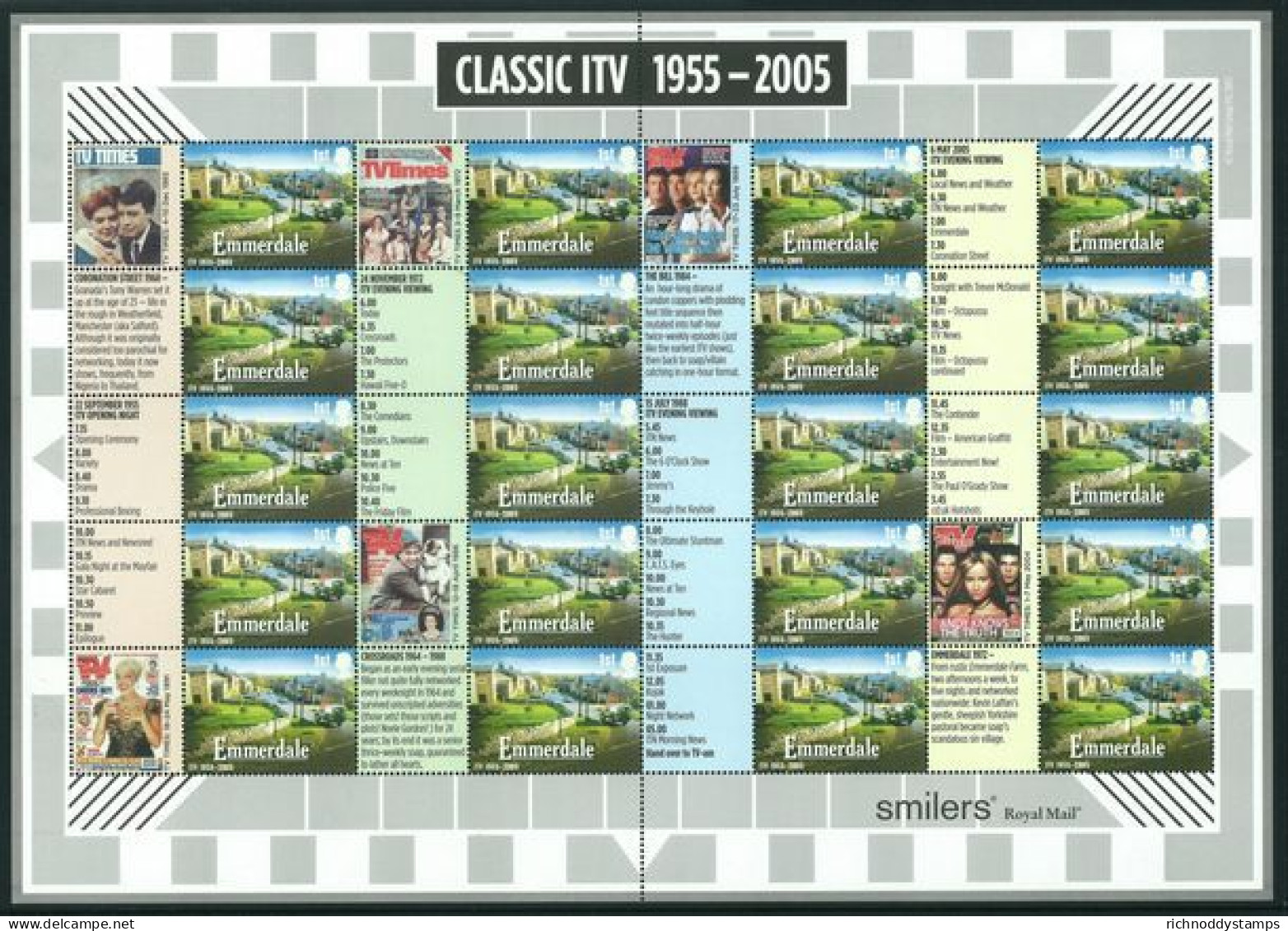 2005 Classic ITV Smilers Sheet Unmounted Mint.  - Smilers Sheets