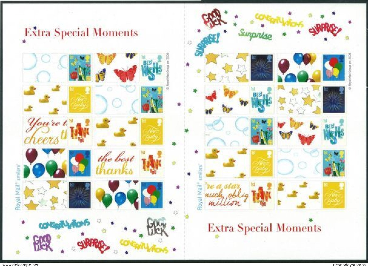 2006 Extra Special Moments Smilers Sheet Unmounted Mint.  - Personalisierte Briefmarken