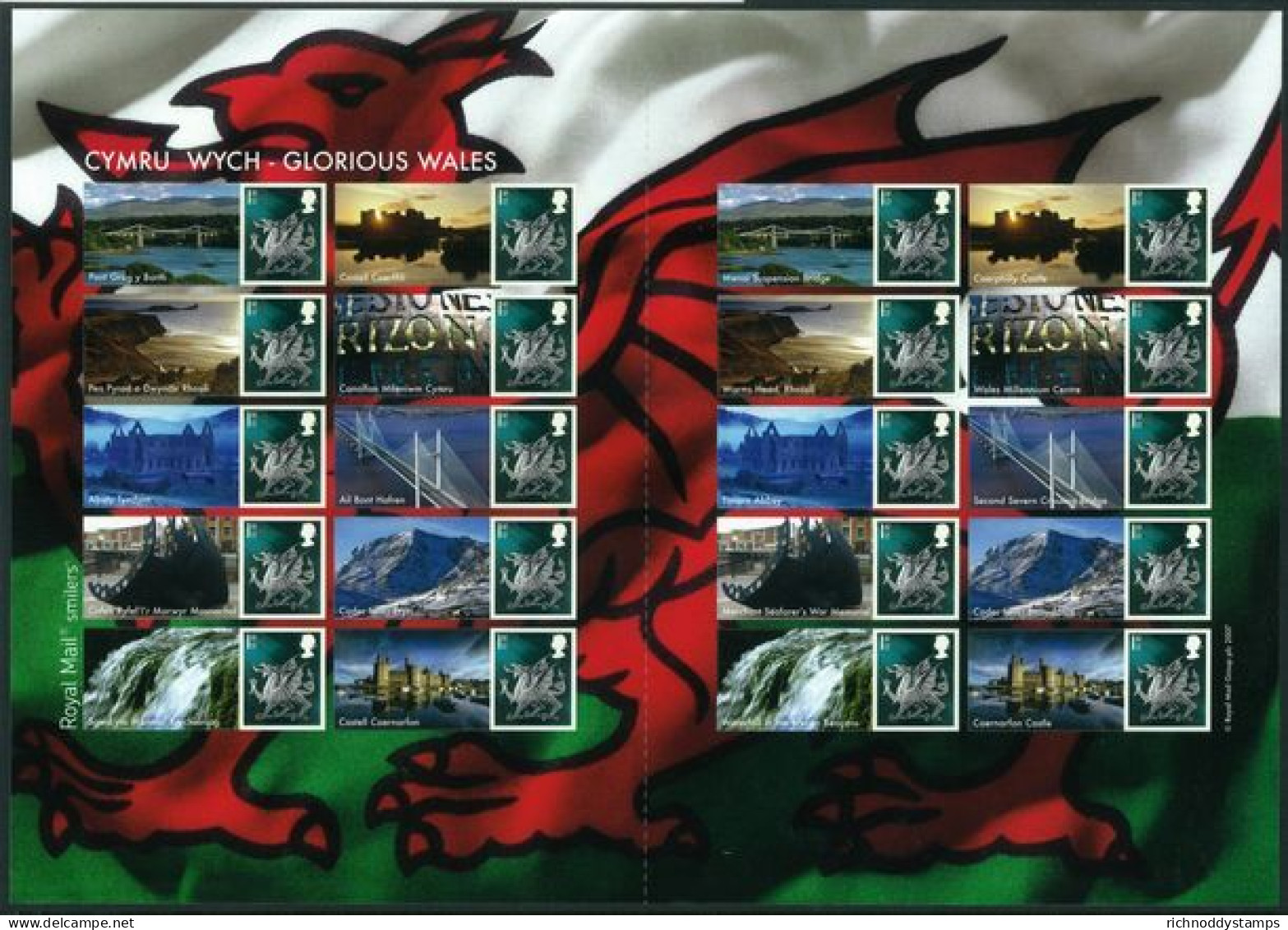 2007 Glorious Wales Smilers Sheet Unmounted Mint.  - Personalisierte Briefmarken