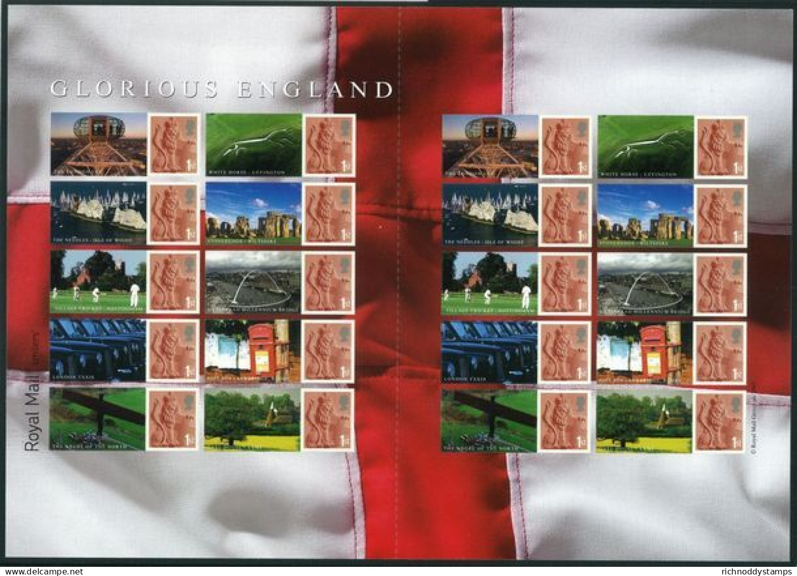 2007 Glorious England Smilers Sheet Unmounted Mint.  - Timbres Personnalisés