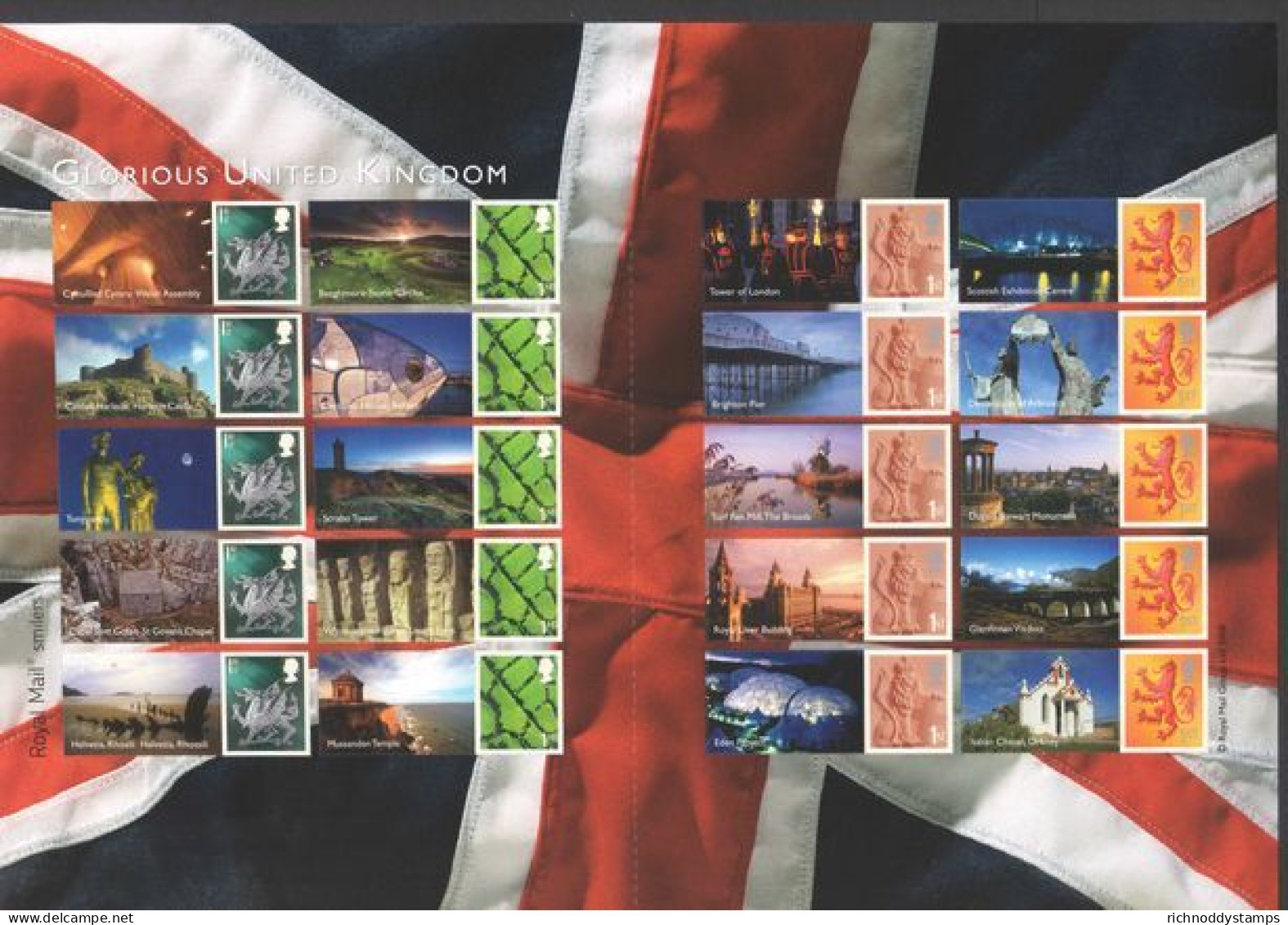 2008 Glorious United Kingdom Smilers Unmounted Mint.  - Timbres Personnalisés
