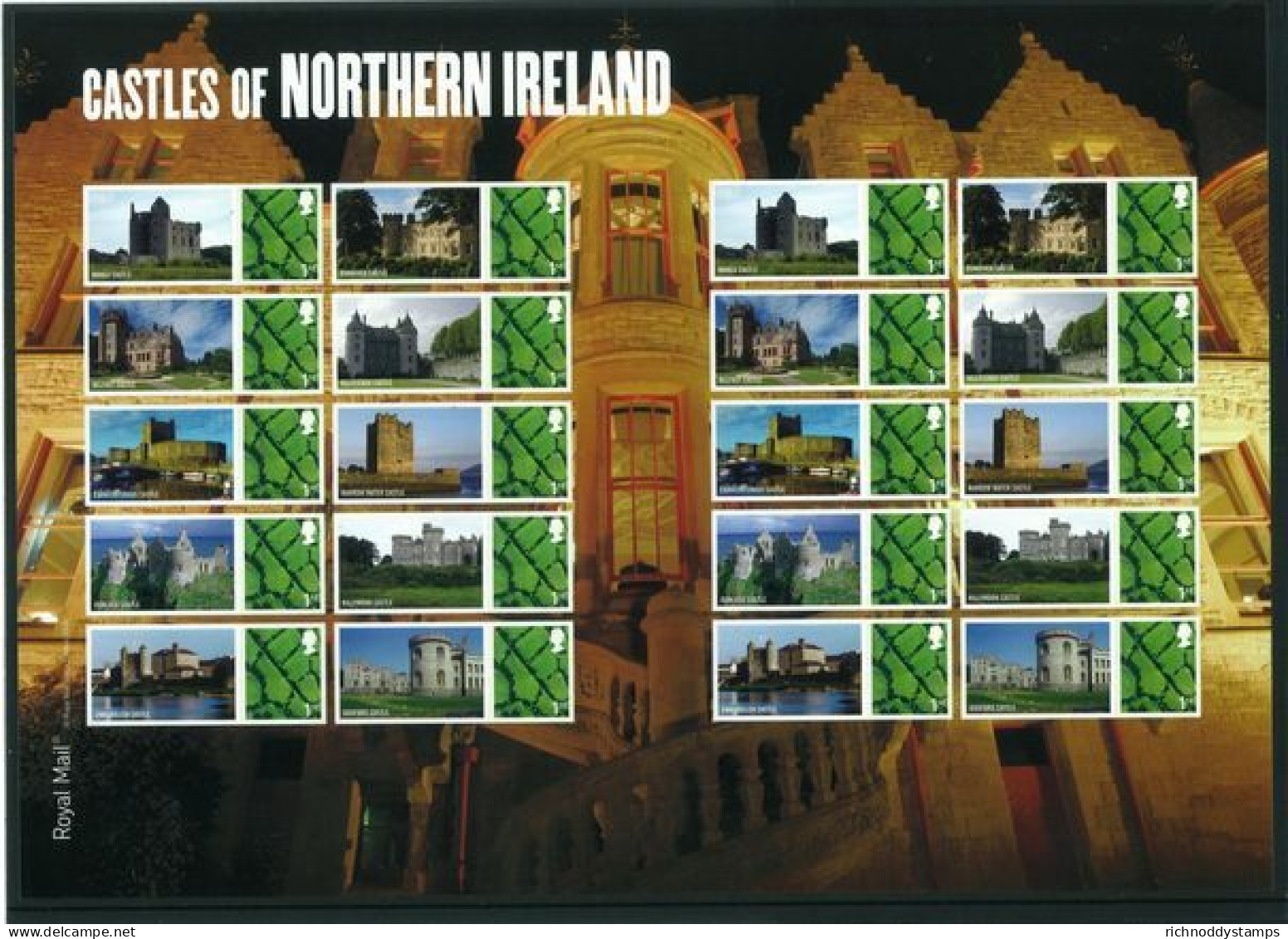 2009 Nothern Ireland Castles Patchwork Fields 1st Class Smilers Unmounted Mint.  - Personalisierte Briefmarken
