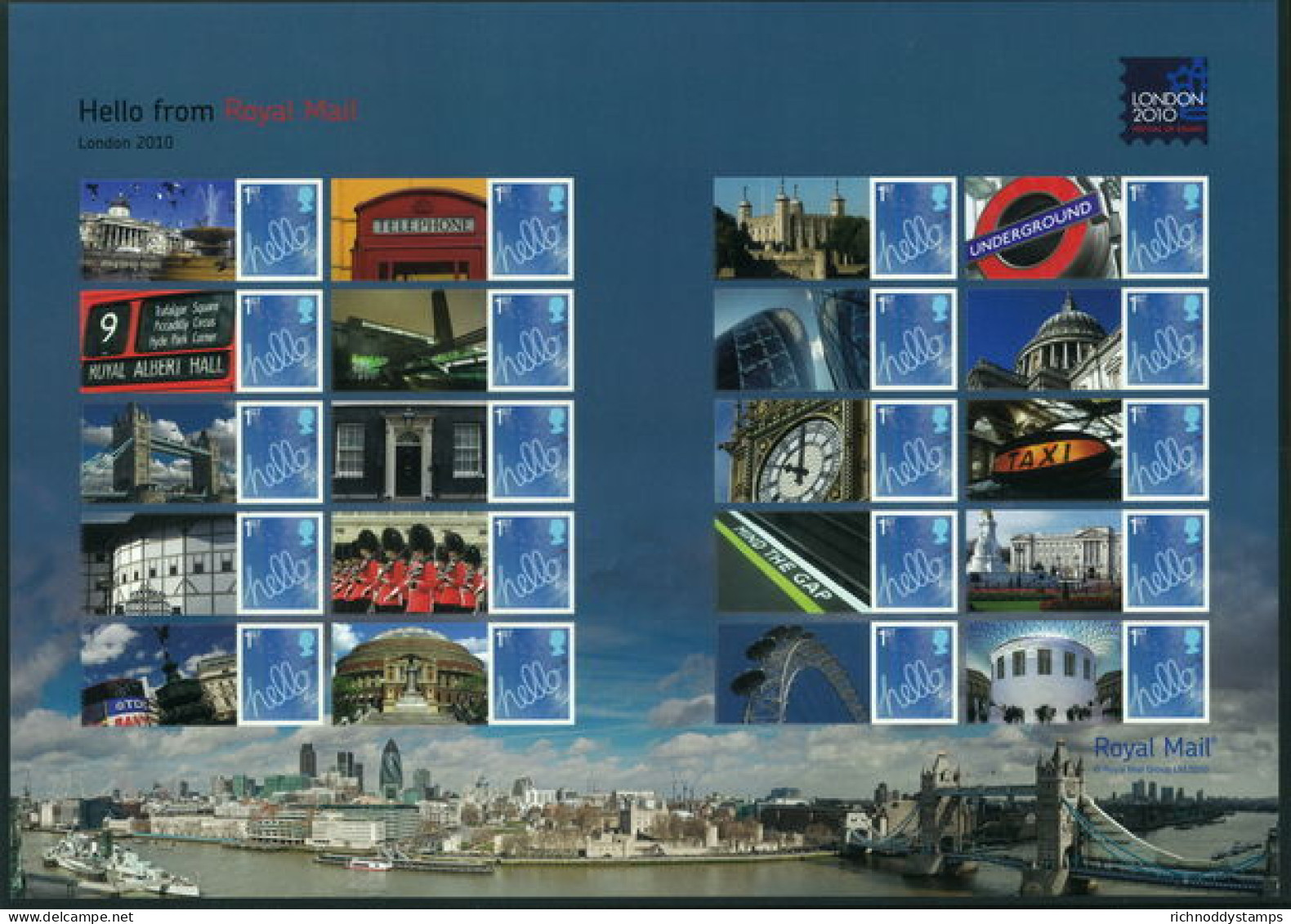 2010 Hello London Smilers Unmounted Mint.  - Timbres Personnalisés