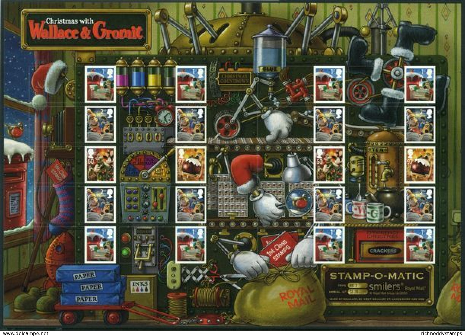 2010 Christmas Wallace And Gromit Smilers Unmounted Mint.  - Timbres Personnalisés