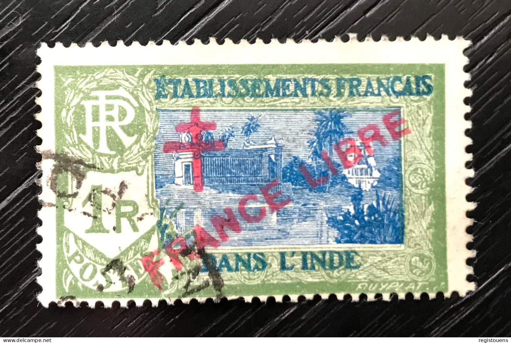 Timbre Oblitérés Etablissements Français Dans L' Inde 1941 - Usados