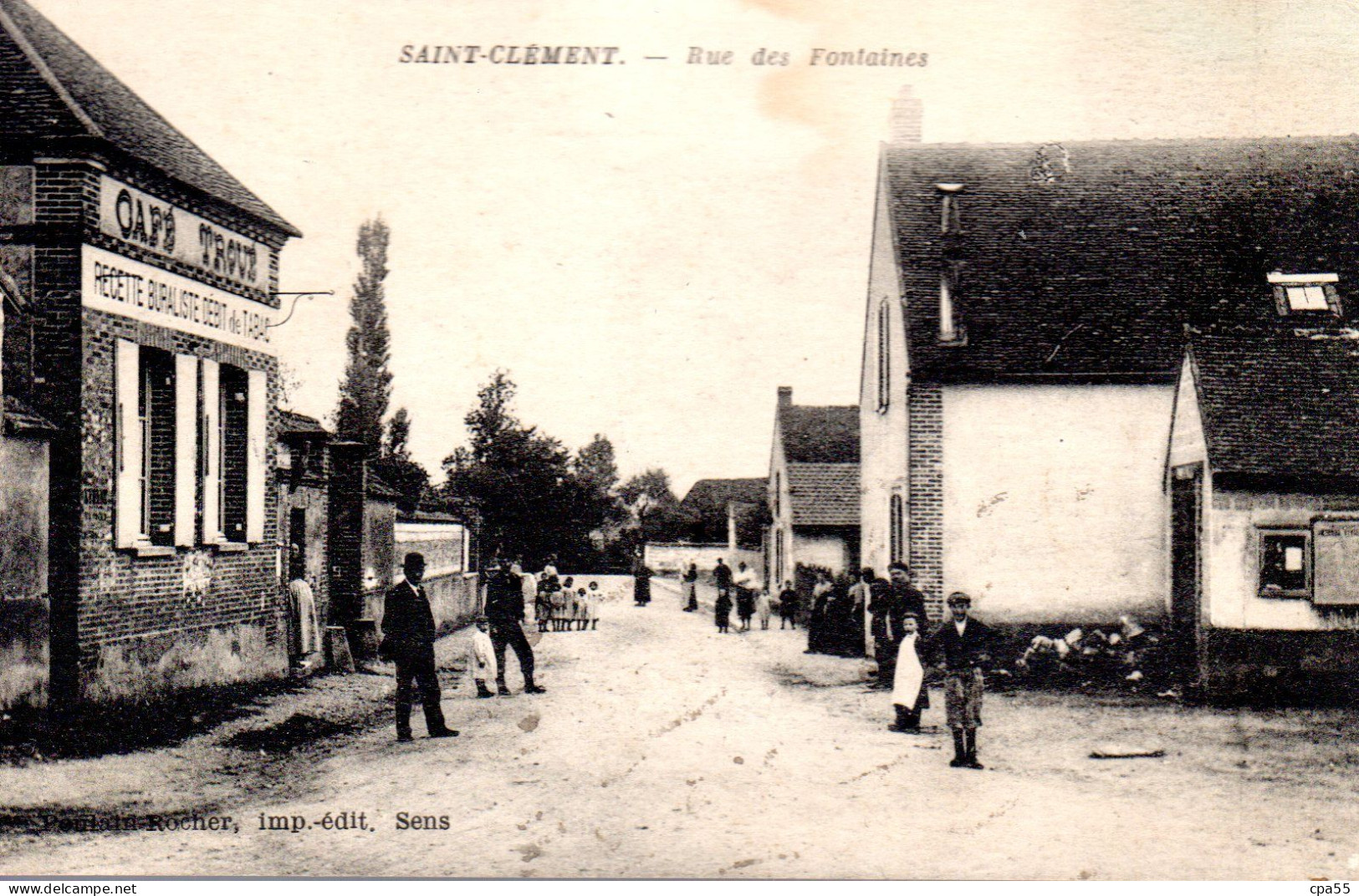 SAINT-CLEMENT  -  Rue Des Fontaines  -  Café TROUE - Recette Buraliste, Débit De Tabac  -  Belle Animation - Saint Clement