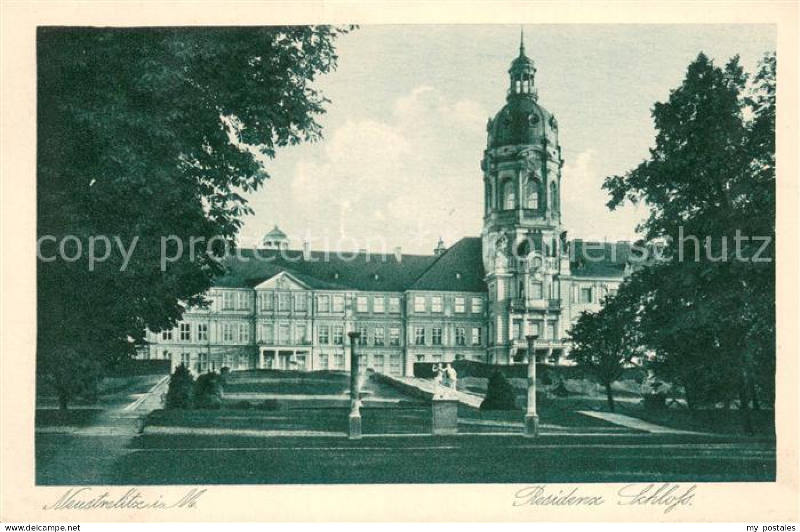 73696261 Neustrelitz Residenz Schloss Kupfertiefdruck Neustrelitz - Neustrelitz