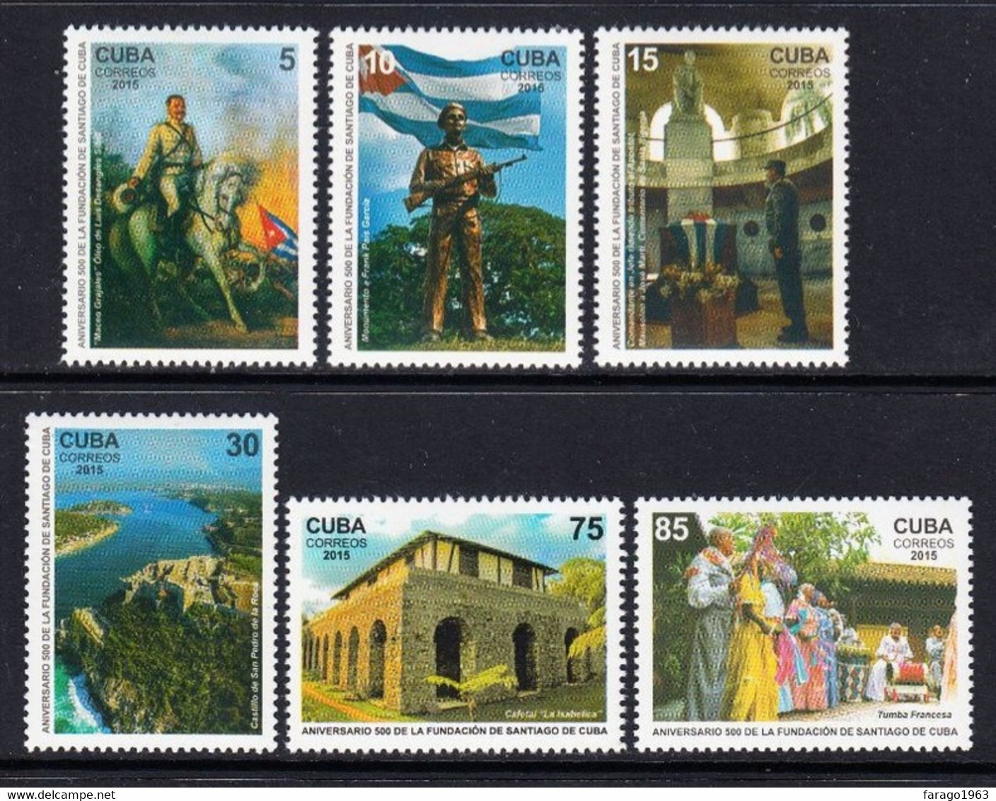 2015 Cuba Santiago Architecture Complete Set Of 6 MNH - Nuevos