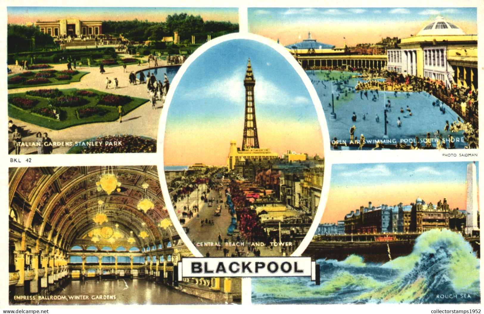 BLACKPOOL, LANCASHIRE, MULTIPLE VIEWS, ARCHITECTURE, TOWER, PARK, POOL, ENGLAND, UNITED KINGDOM, POSTCARD - Blackpool