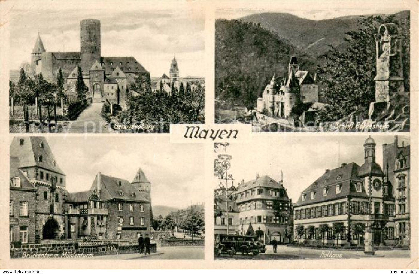 73696138 Mayen Genovevaburg Schloss Buerresheim Brueckentor Mit Muehlenturm Rath - Mayen