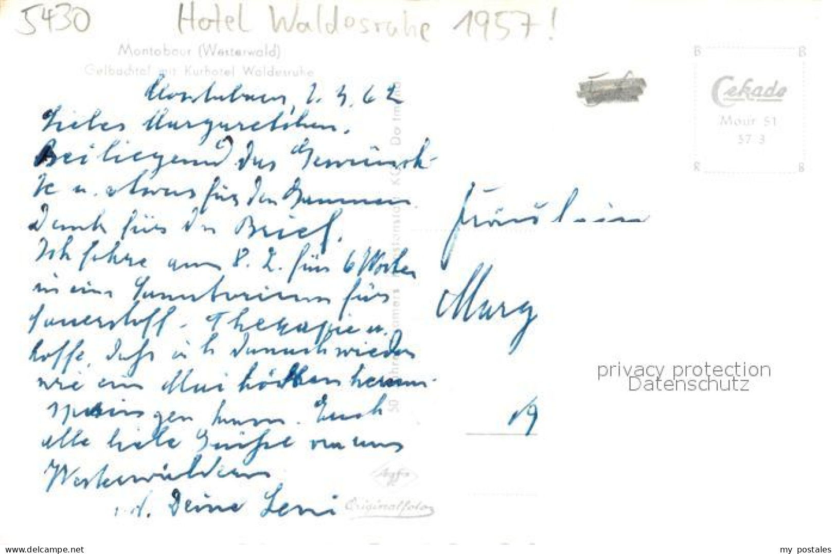73696131 Montabaur Westerwald Hotel Waldesruhe Montabaur Westerwald - Montabaur
