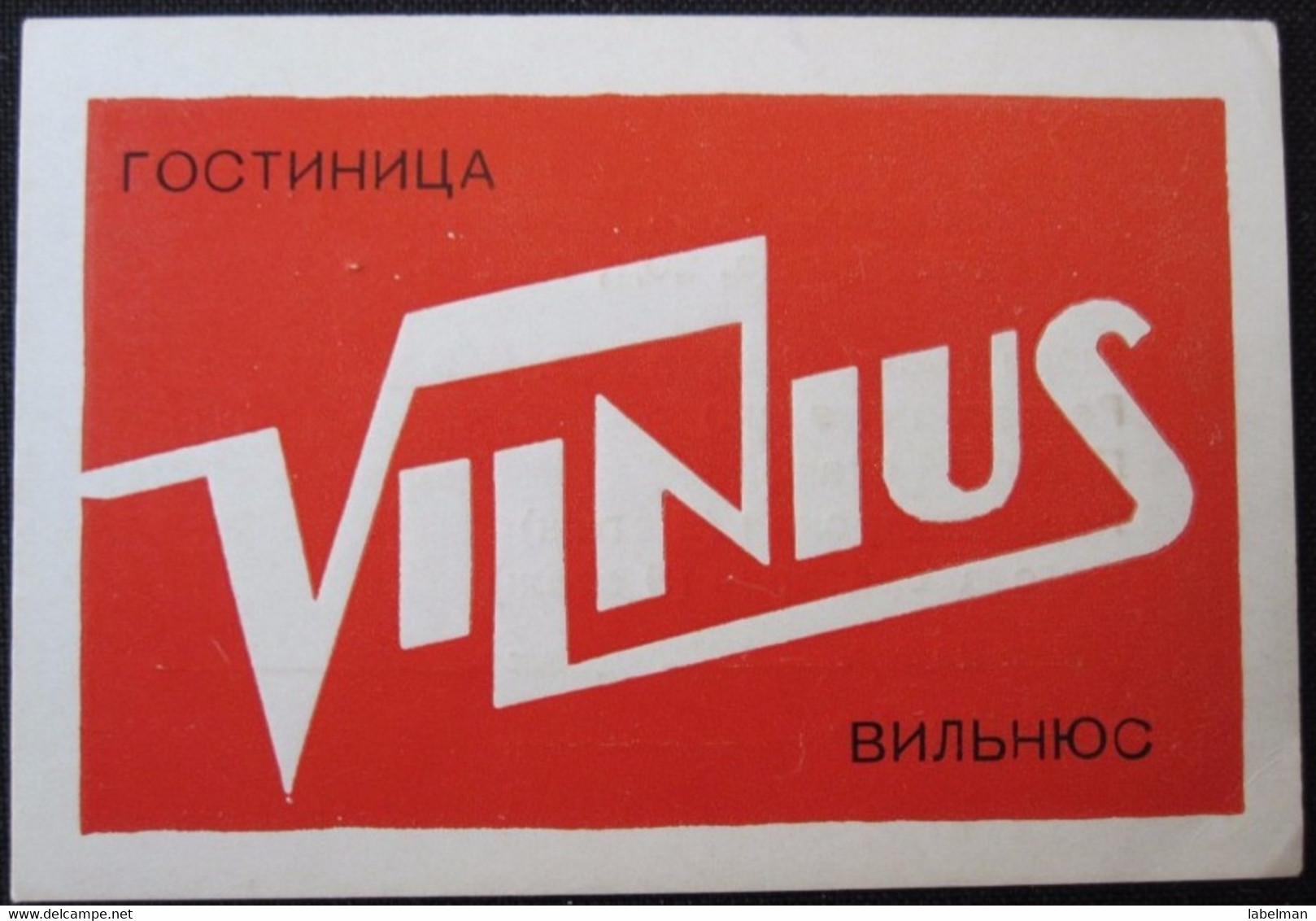 HOTEL CAMPING INN DECAL VILNIUS VIESBUTIS LITHUANIA USSR RUSSIA LUGGAGE LABEL ETIQUETTE AUFKLEBER DECAL STICKER - Hotel Labels