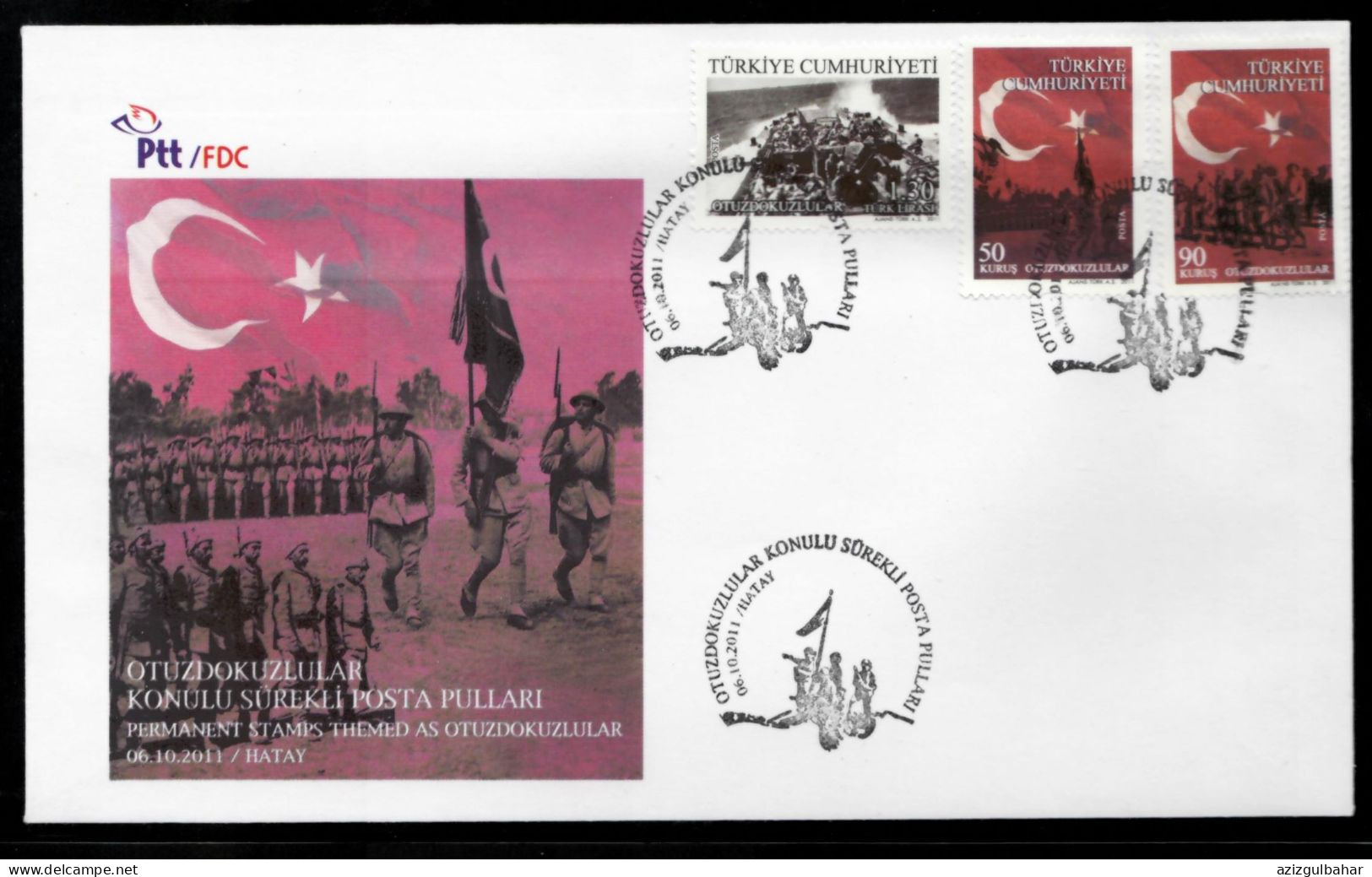 TURKEY -PERMANENT STAMPS THEMED AS OTUZDOKUZLAR 06 10 2011 - FDC - FDC