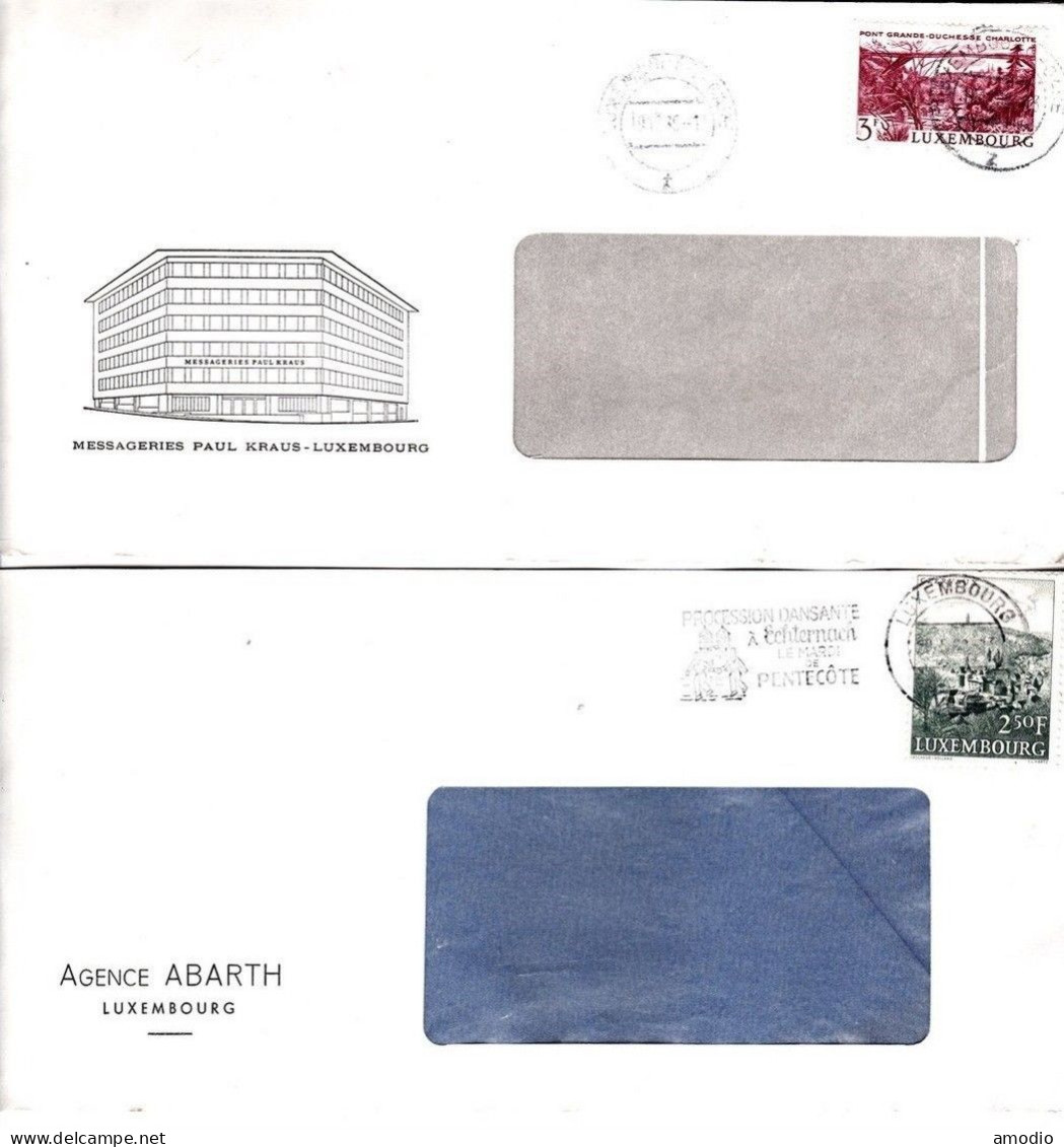 Luxembourg 6 Env Abarth, Kraus + Flammes Pour France 1960's 2 Scans - Franking Machines (EMA)