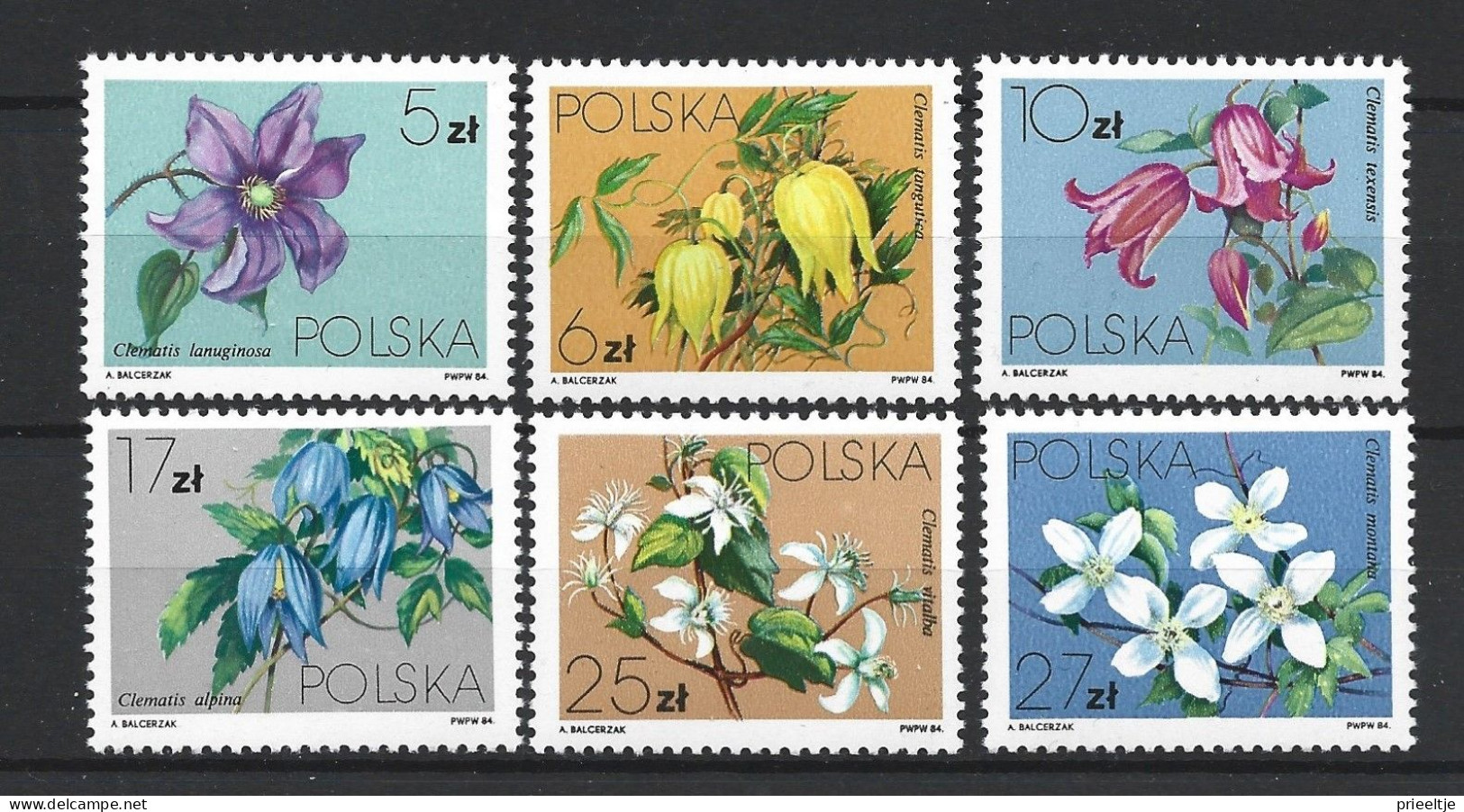 Poland 1984 Flowers Y.T. 2718/2723 ** - Nuevos