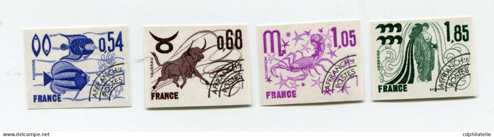 FRANCE PREOBLITERES N°146 / 149 ** NON DENTELES SIGNES DU ZODIAQUE - 1971-1980