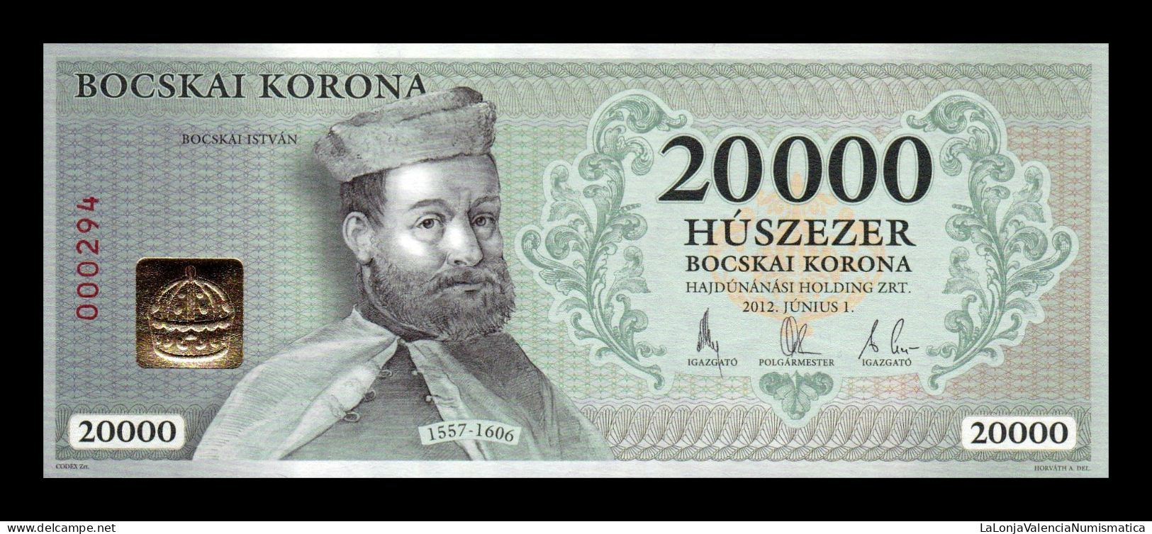 Hungría Hungary Set 6 banknotes 500 1000 2000 5000 10000 20000 Korona Hajdúnánás 2012 Sc Unc