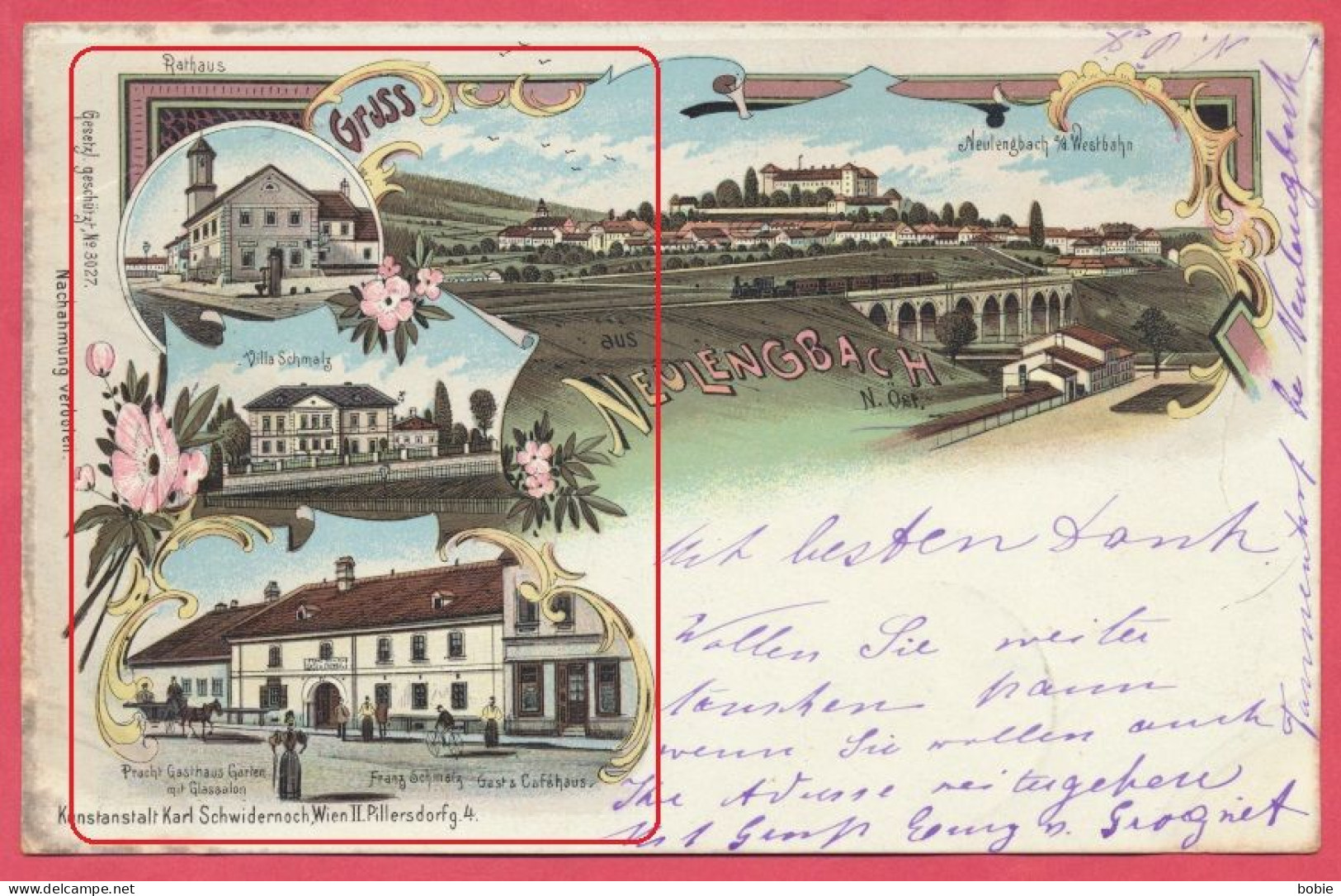 Neulengbach Österreich Autriche - Litho 4 Blick : Westbahn - Bahnhof - Villa Schmatz - Gasthaus Im 1900. - Neulengbach