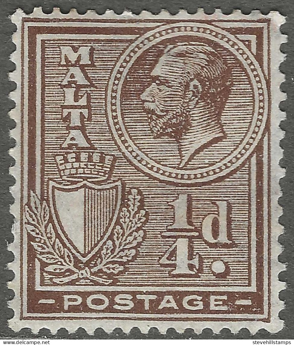 Malta. 1926-7 KGV Postage. ¼d MH. SG 158. M2155 - Malta