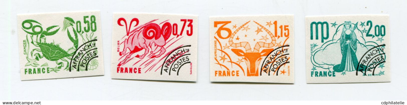 FRANCE PREOBLITERES N°150 / 153 ** NON DENTELES SIGNES DU ZODIAQUE - 1971-1980