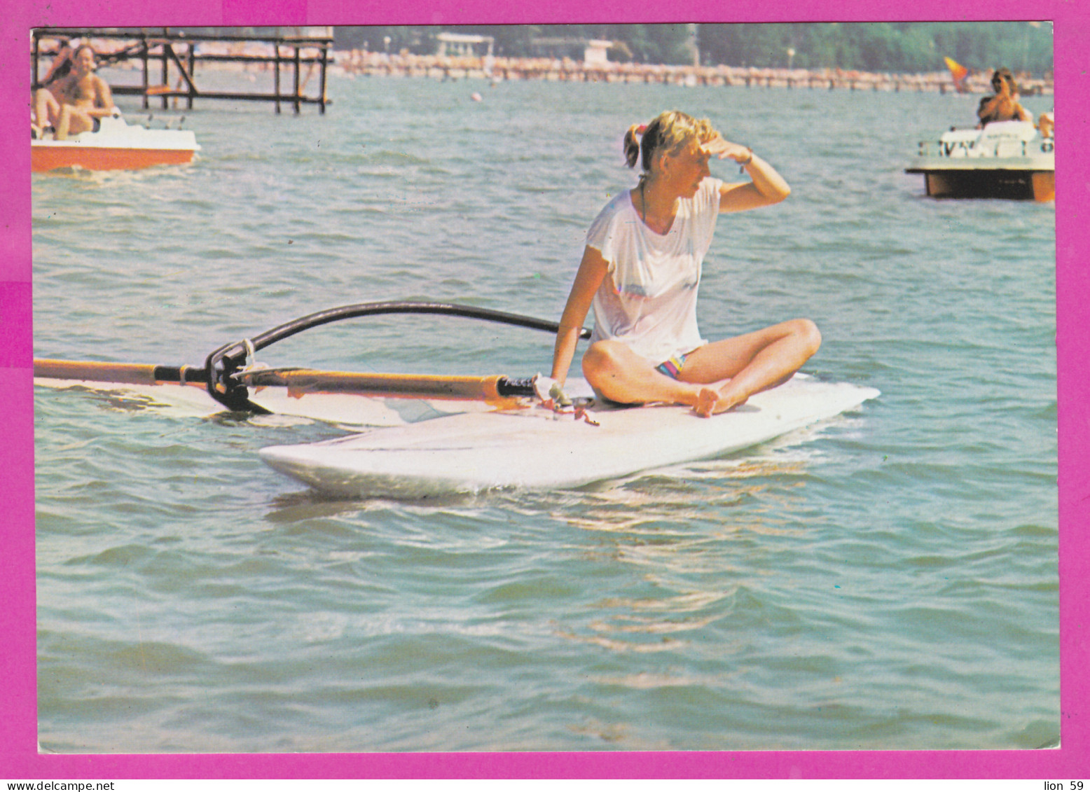 309179 / Summer In Bulgaria - Sport Sailing Segeln Navigation A Voile Sexy Girl Woman 1989 PC Bulgarie Bulgarien  - Vela