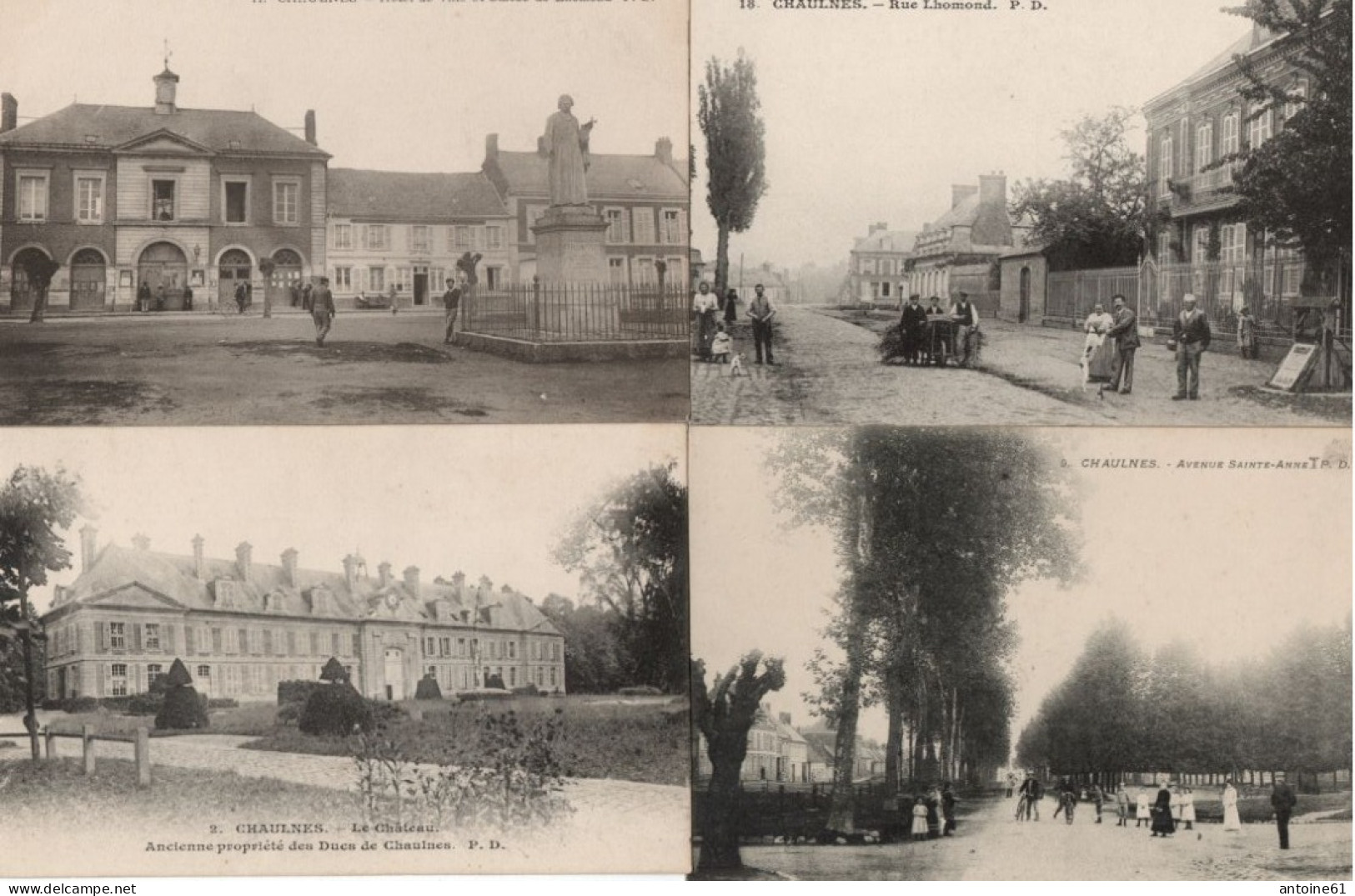 CHAULNES -- Lot De 14 Cpa :Place ,Rue , Chateau,Eglise ,Statue - Chaulnes