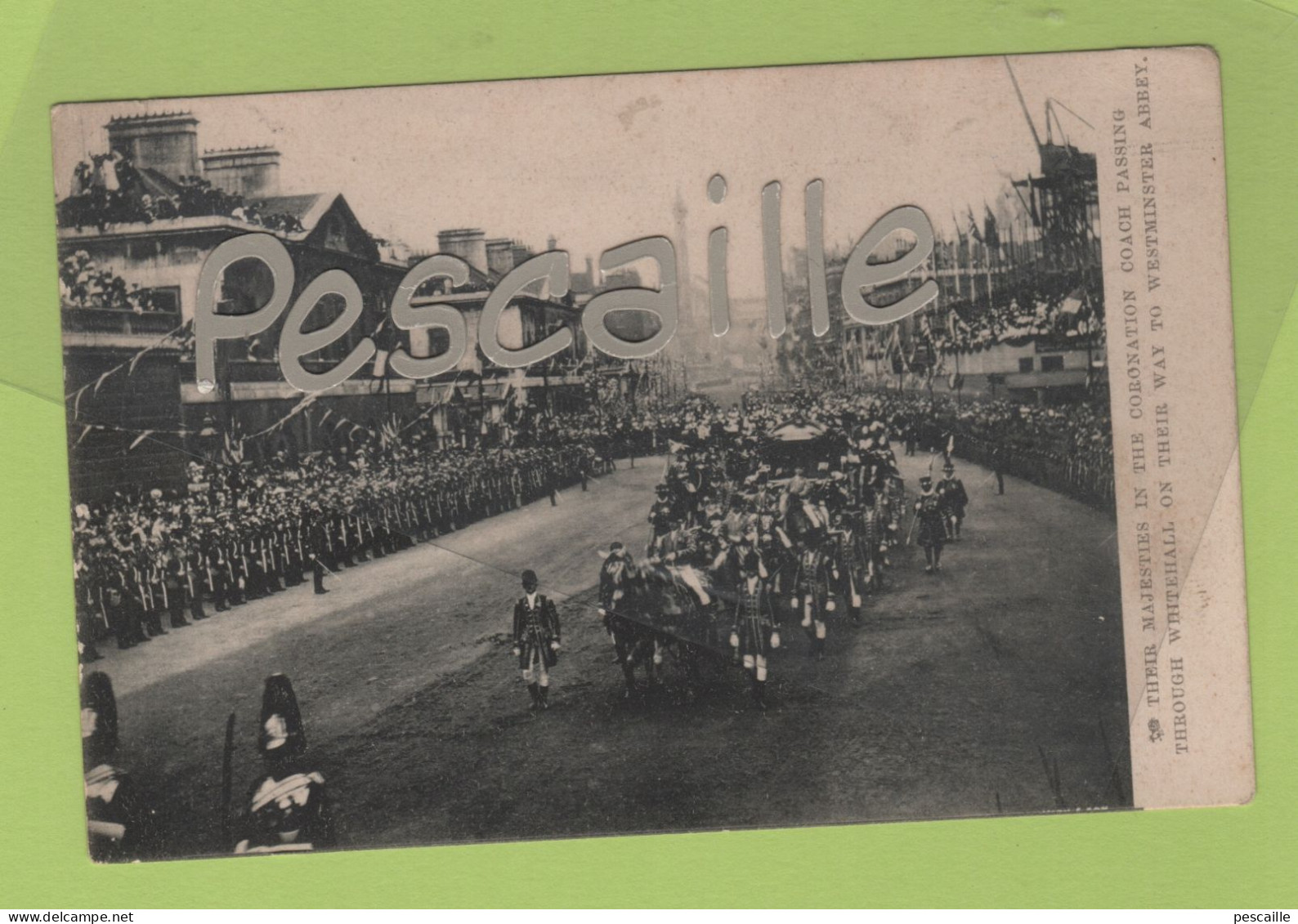 UNITED KINGDOM LONDON CORONATION OF KING EDWARD VII AUGUST 9th 1902 - THEIR MAJESTIES IN THE CORONATION COACH PASSING - Königshäuser