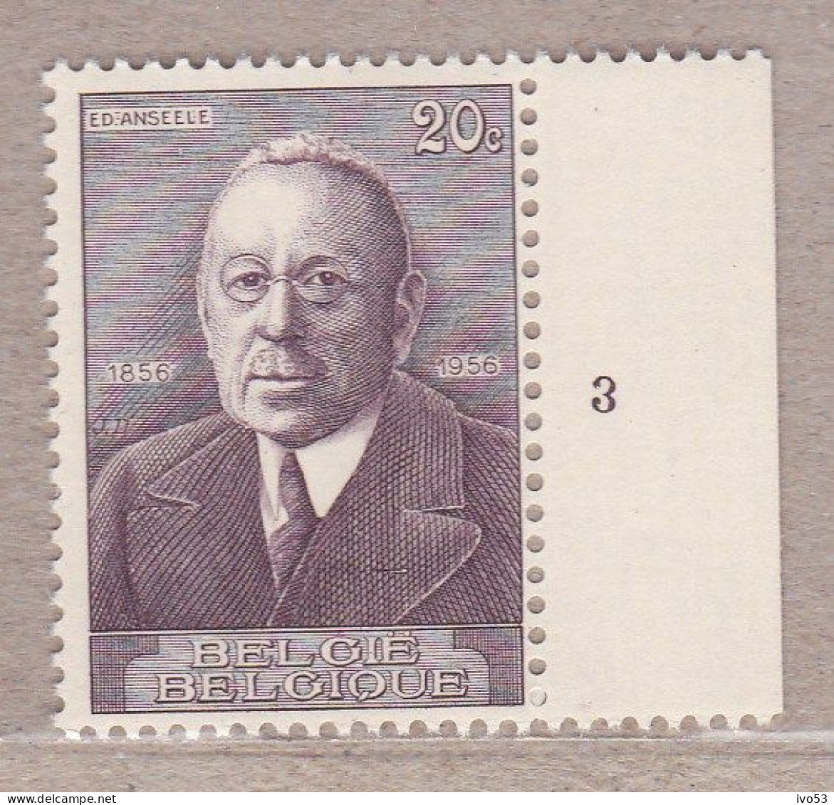 1956 Nr 997** Plaatnummer:3.Edward Anseele. - ....-1960