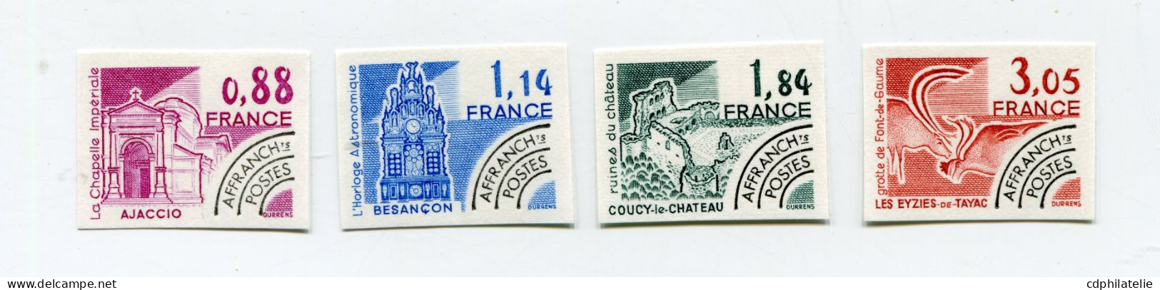 FRANCE PREOBLITERES N°170 / 173 ** NON DENTELES MONUMENTS HISTORIQUES - 1981-1990